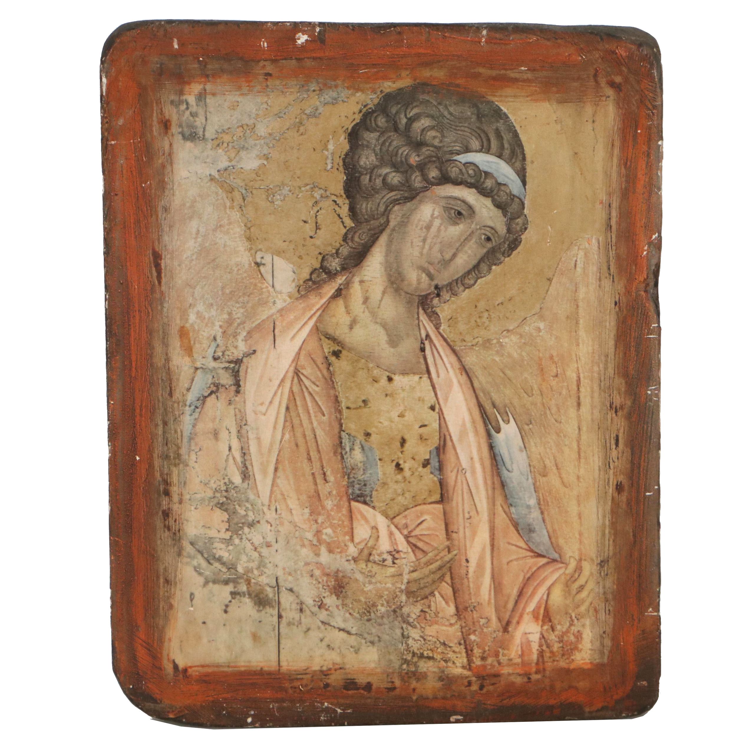 Russian Orthodox Style Offset Lithograph Icon of Saint Michael