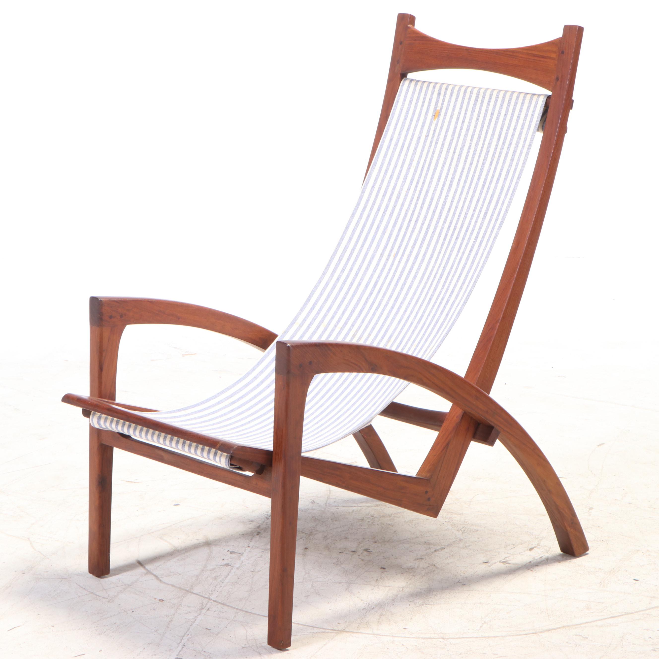 Three Mid Century Modern Teak "Sling" Deck Chairs