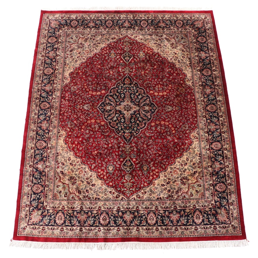 7'6 x 10'9 Hand-Knotted Persian Kashan Area Rug
