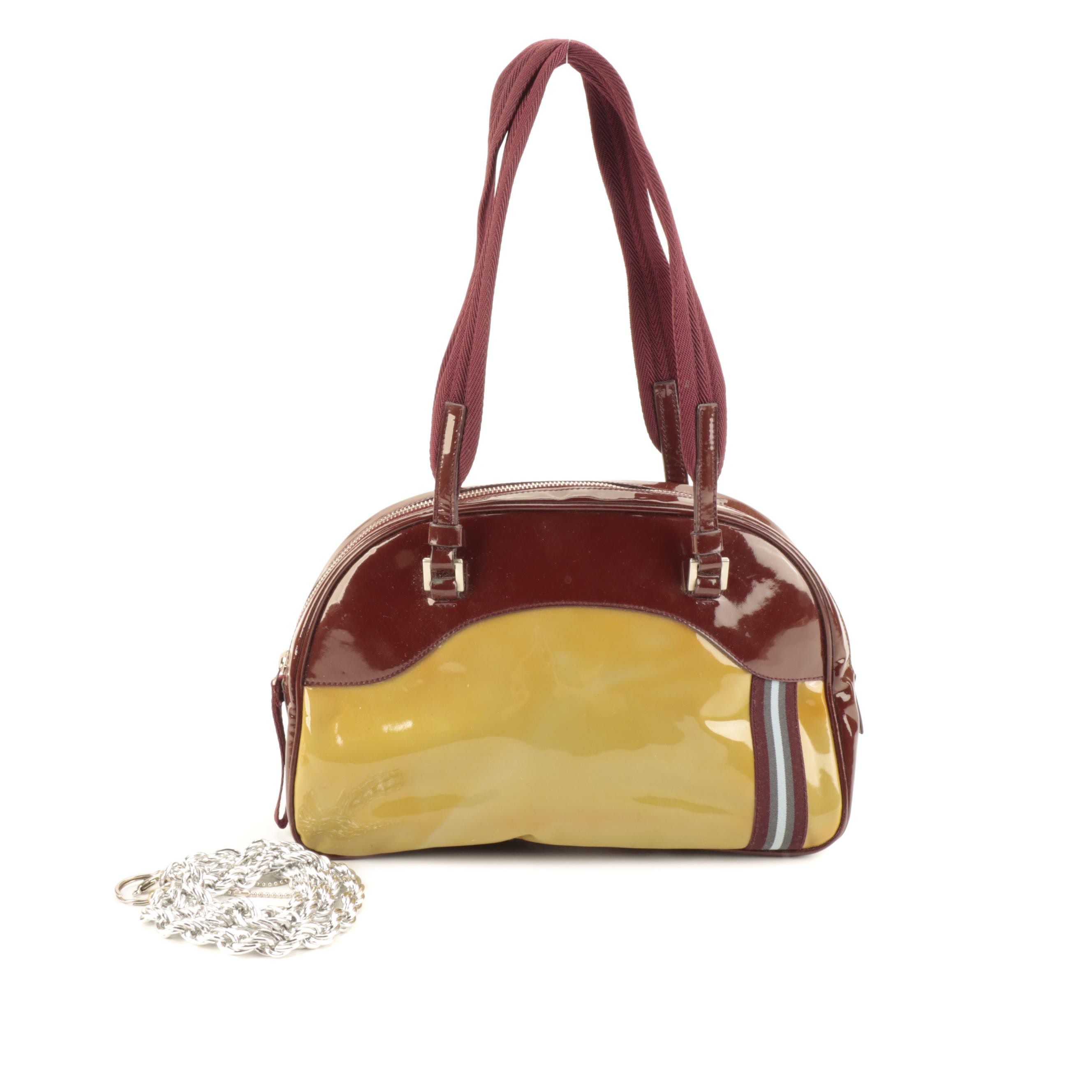Prada Small Bowler Tote in Multicolor Patent Leather
