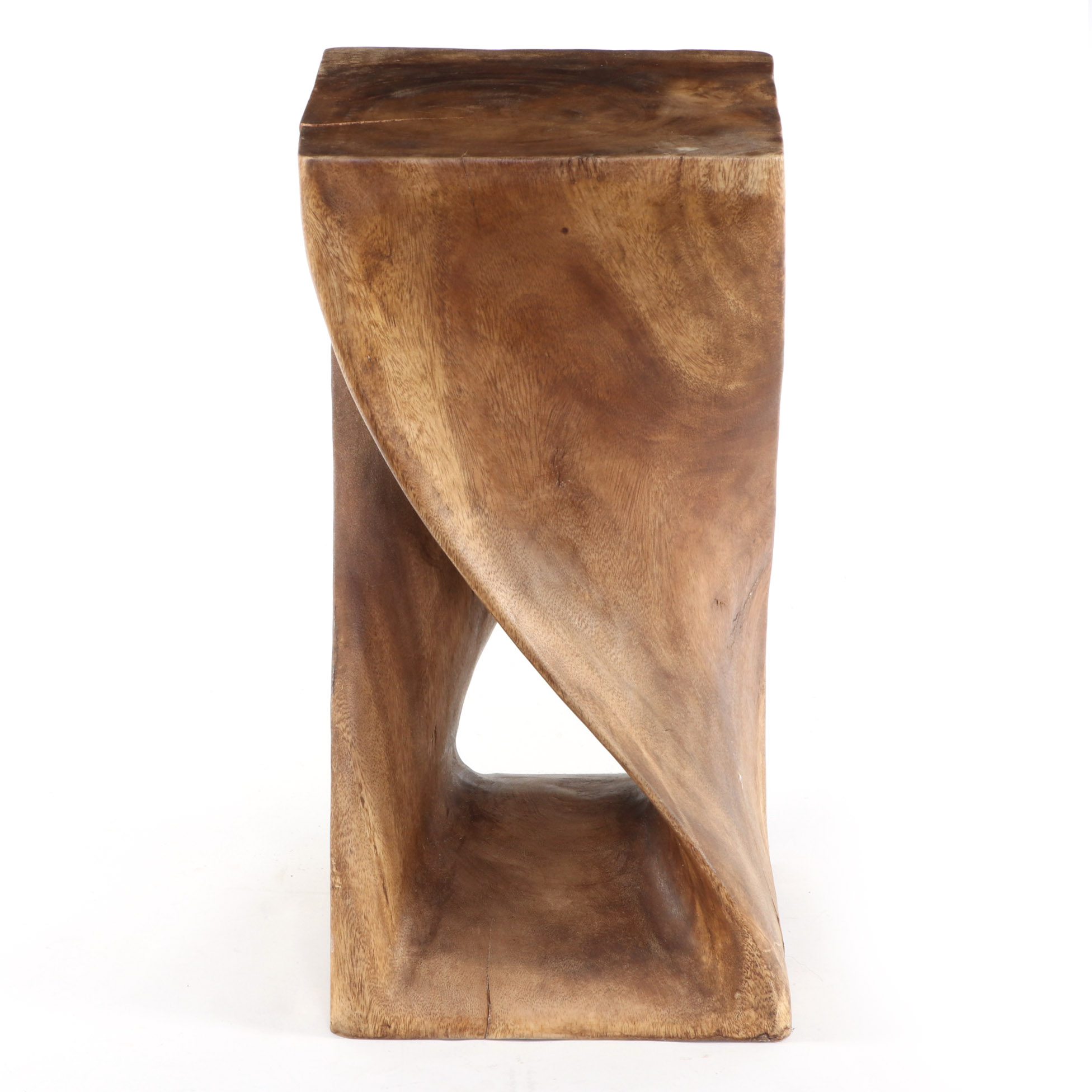 Natural Wood Twist Accent Table