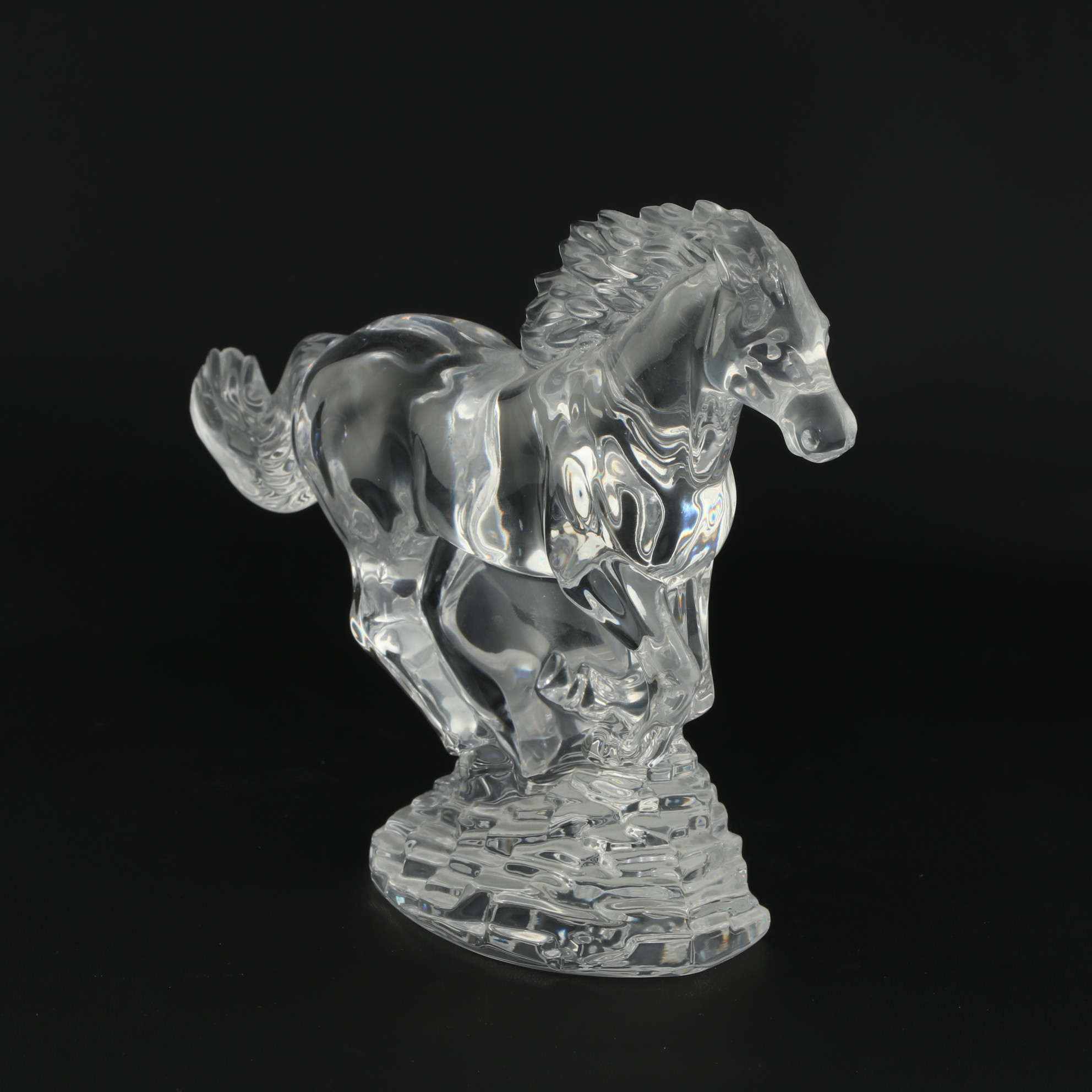Waterford Crystal Running Horse and Clover Paperweight