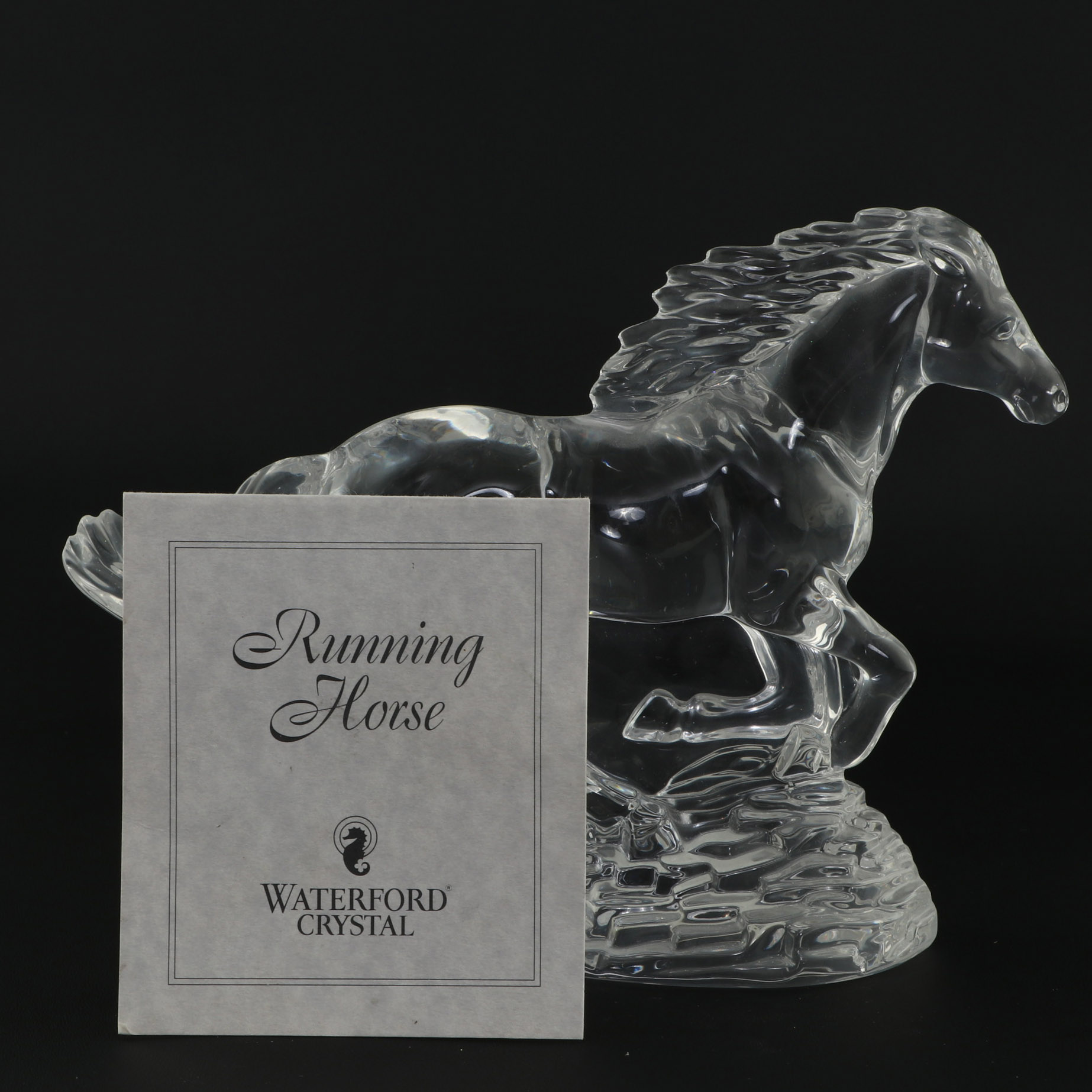 Waterford Crystal Running Horse and Clover Paperweight