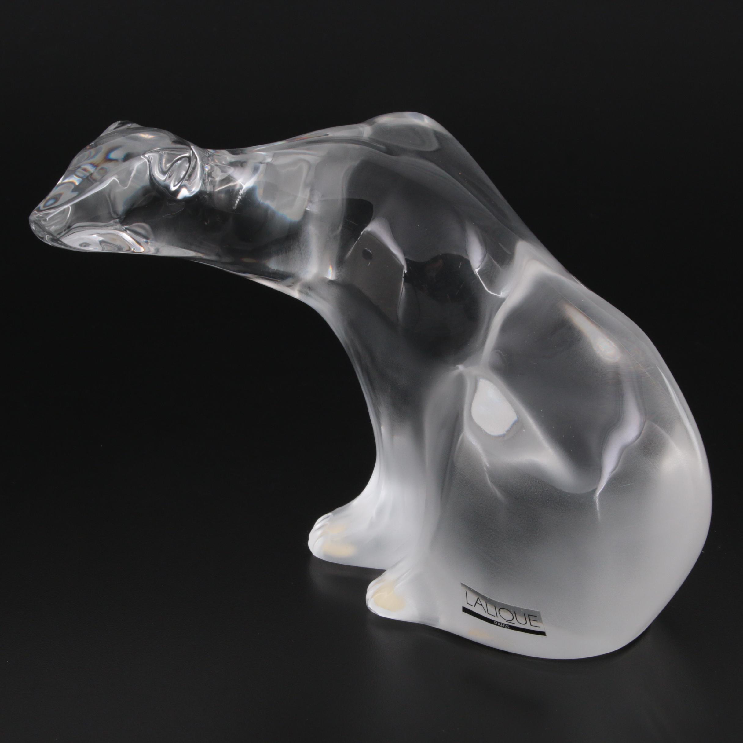 Lalique "Ours" Crystal Polar Bear Figurine