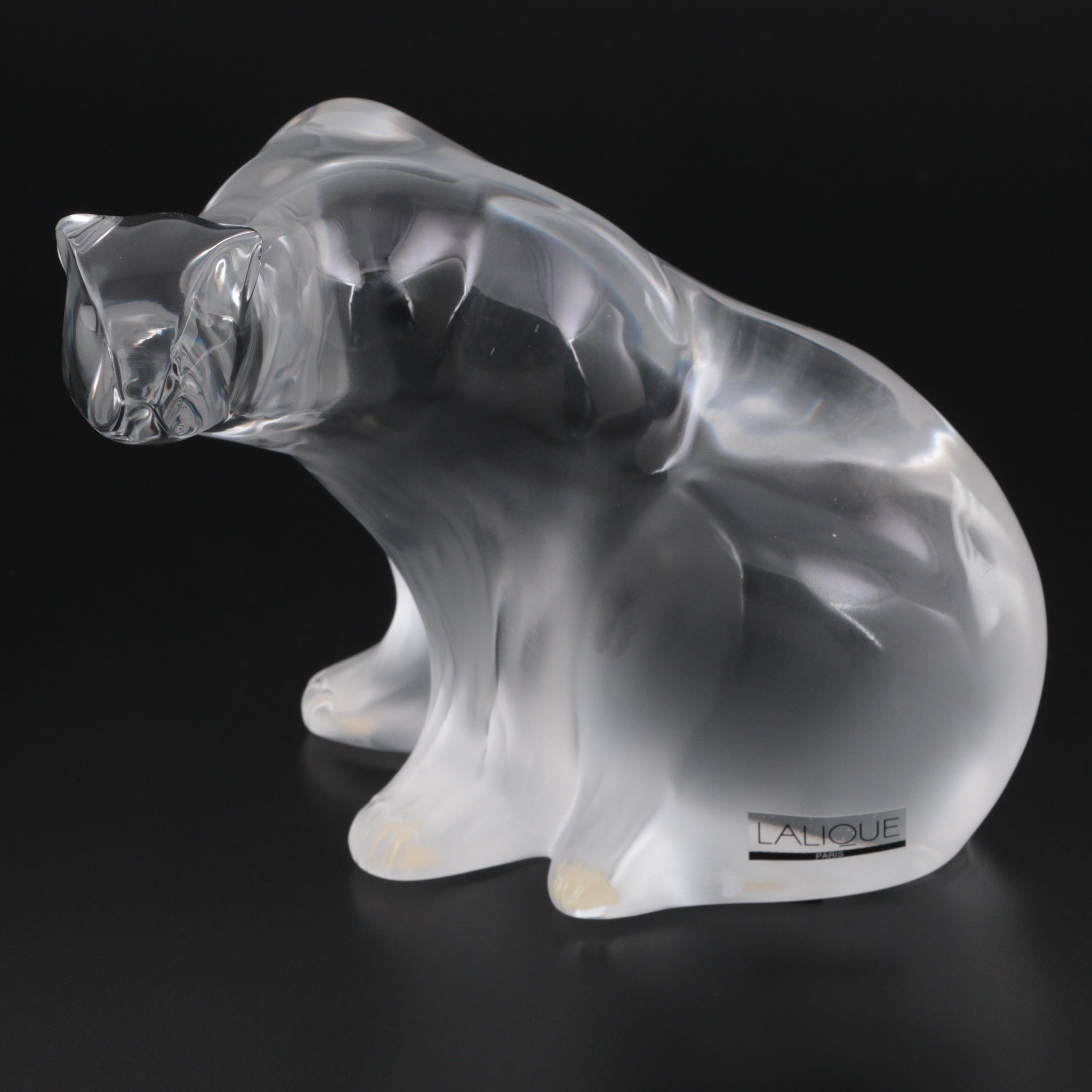 Lalique "Ours" Crystal Polar Bear Figurine