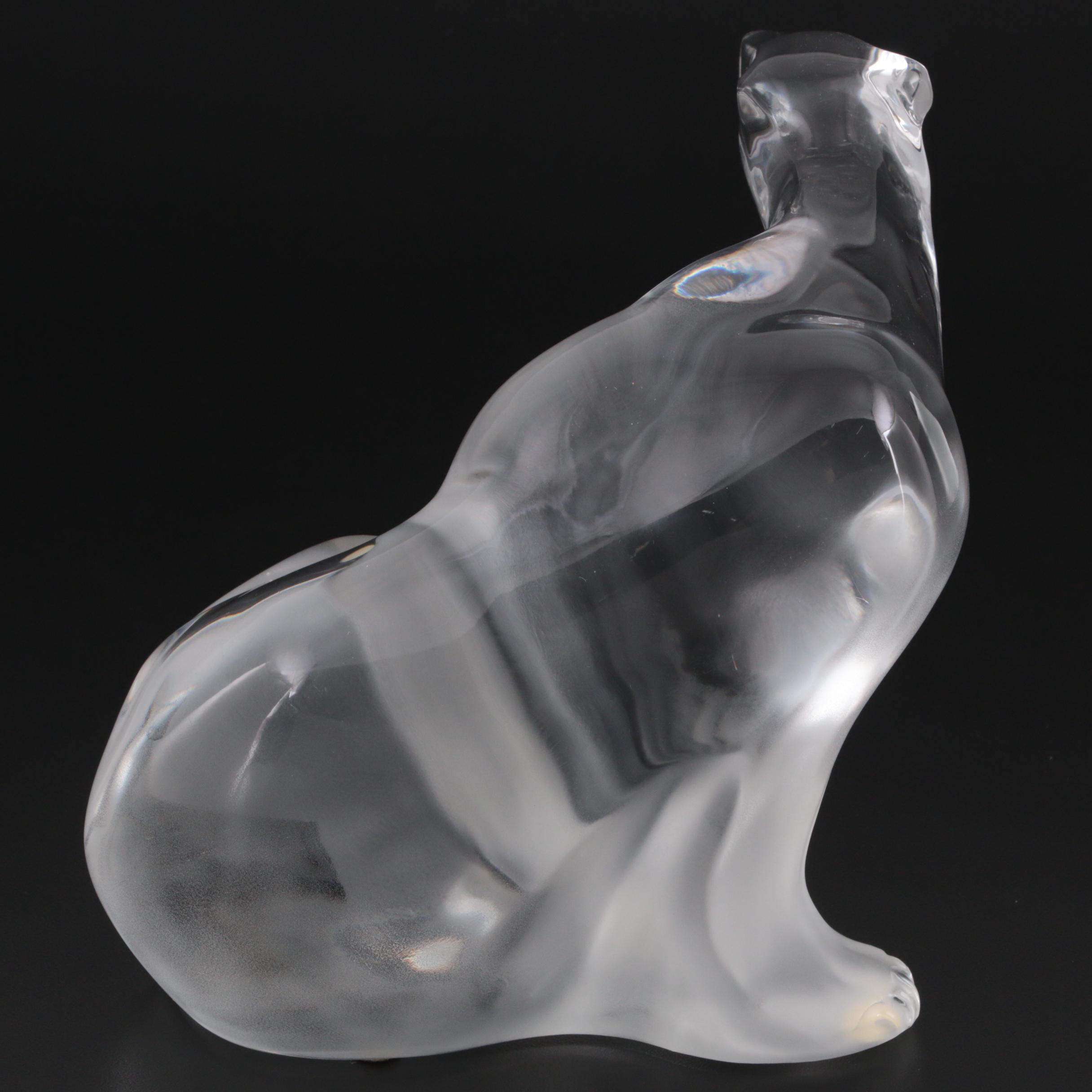 Lalique "Ours" Crystal Polar Bear Figurine