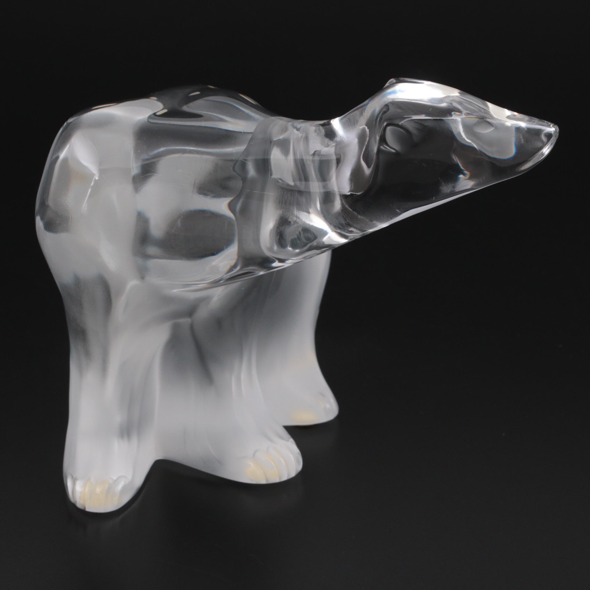 Lalique "Ours" Crystal Polar Bear Figurine
