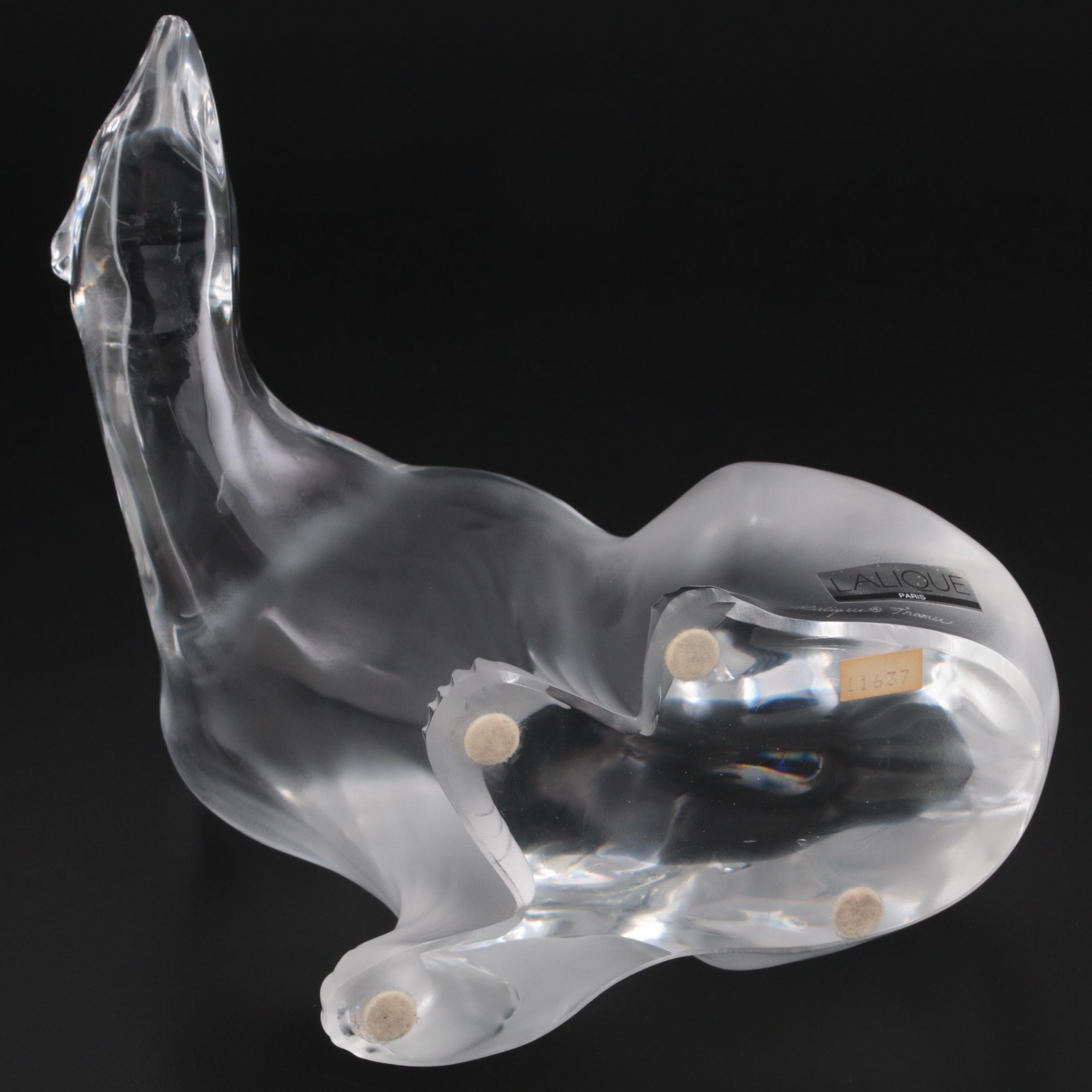 Lalique "Ours" Crystal Polar Bear Figurine