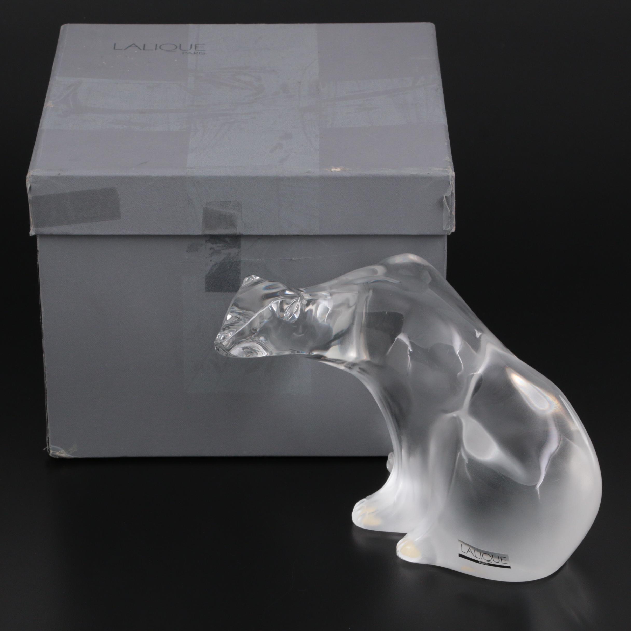 Lalique "Ours" Crystal Polar Bear Figurine