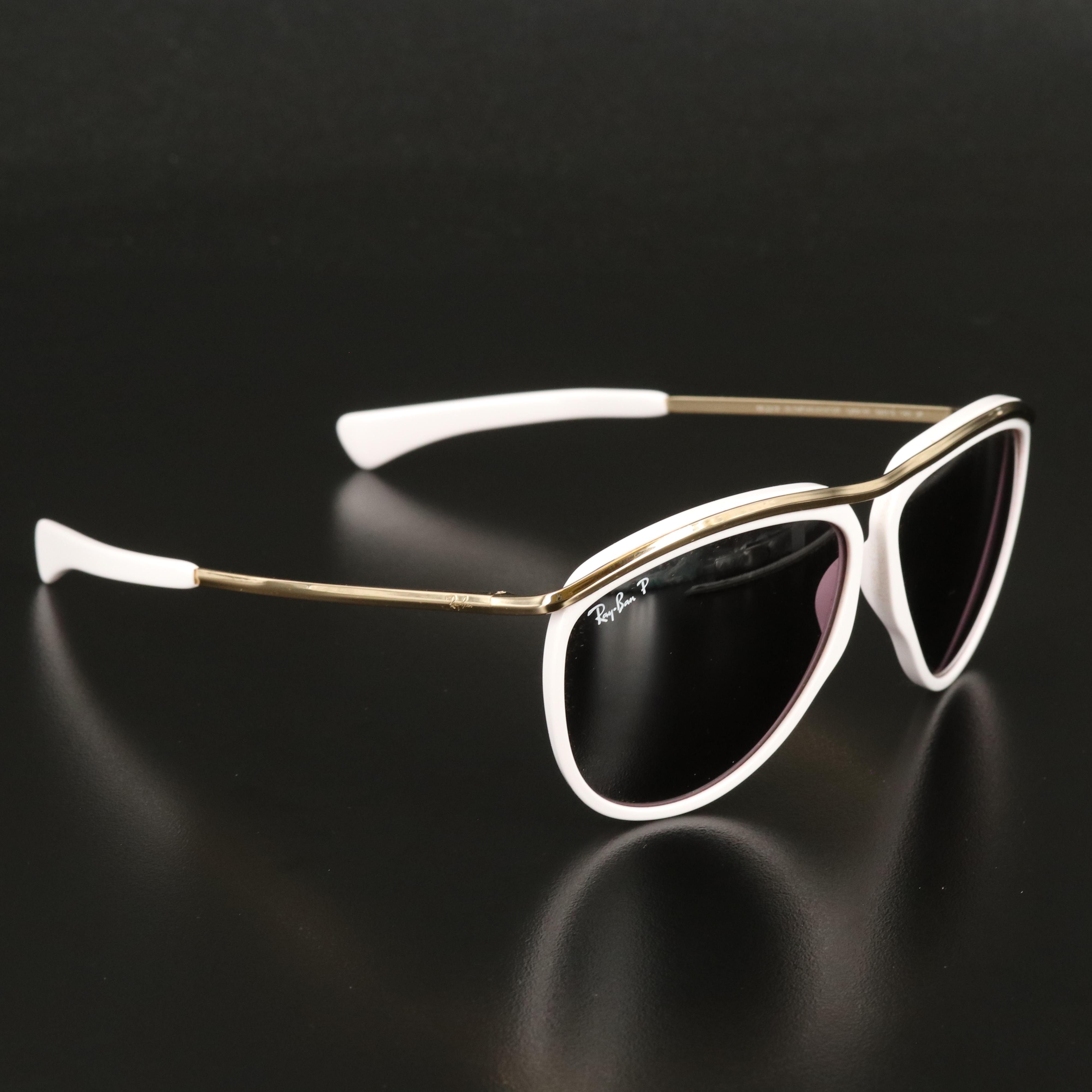 Ray-Ban RB2219 Polarized Olympian Aviator Sunglasses with Case