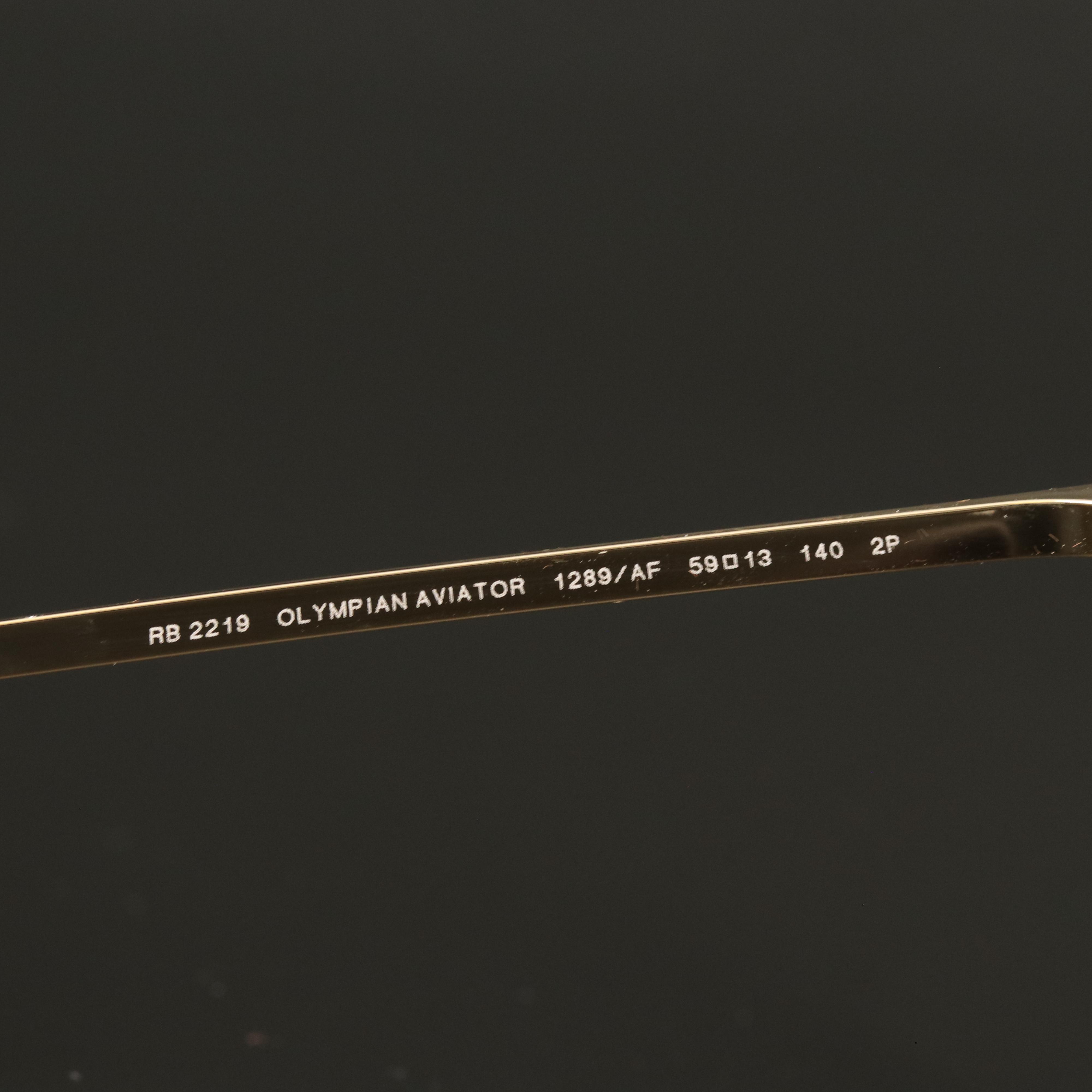 Ray-Ban RB2219 Polarized Olympian Aviator Sunglasses with Case