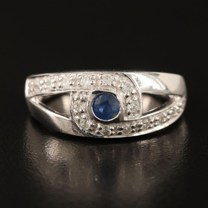 Sterling Sapphire and Zircon Band