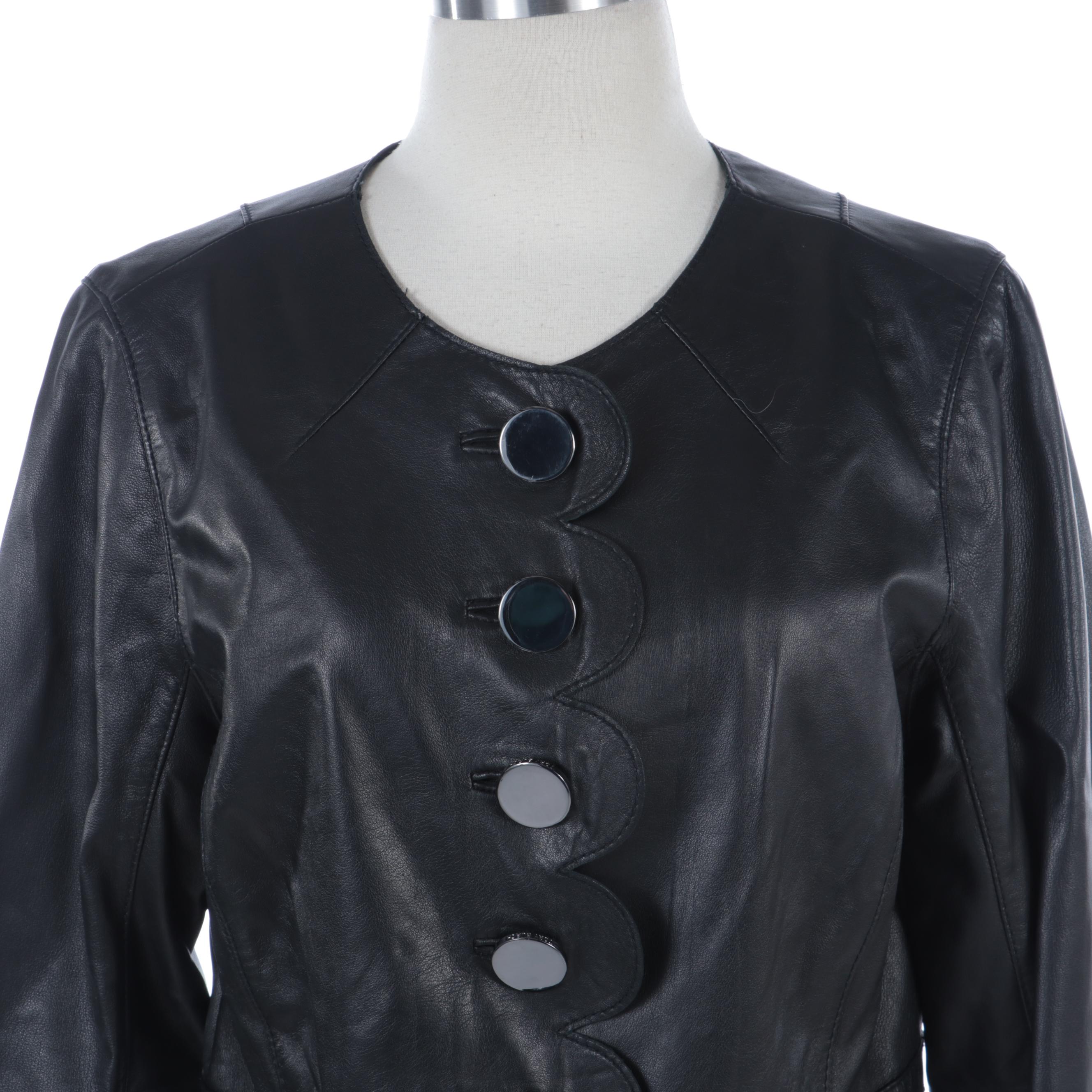 Tory Burch Cordelia Black Leather Jacket