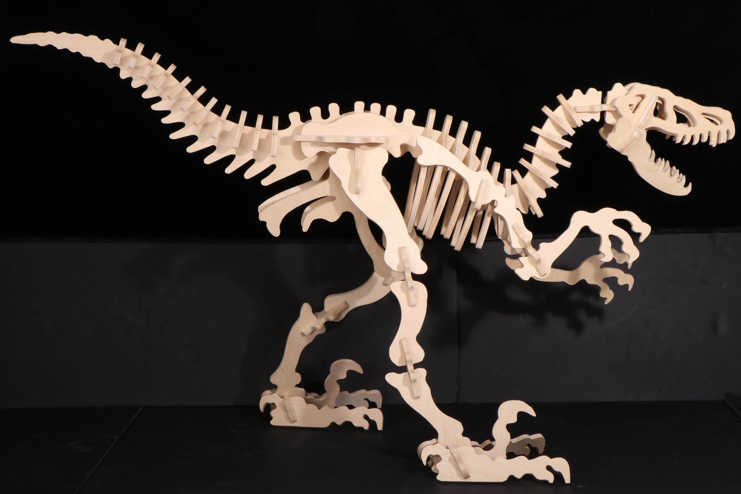 B. C. Bones "Velociraptor" Life Size 3D Plywood Skeleton Model, 1999