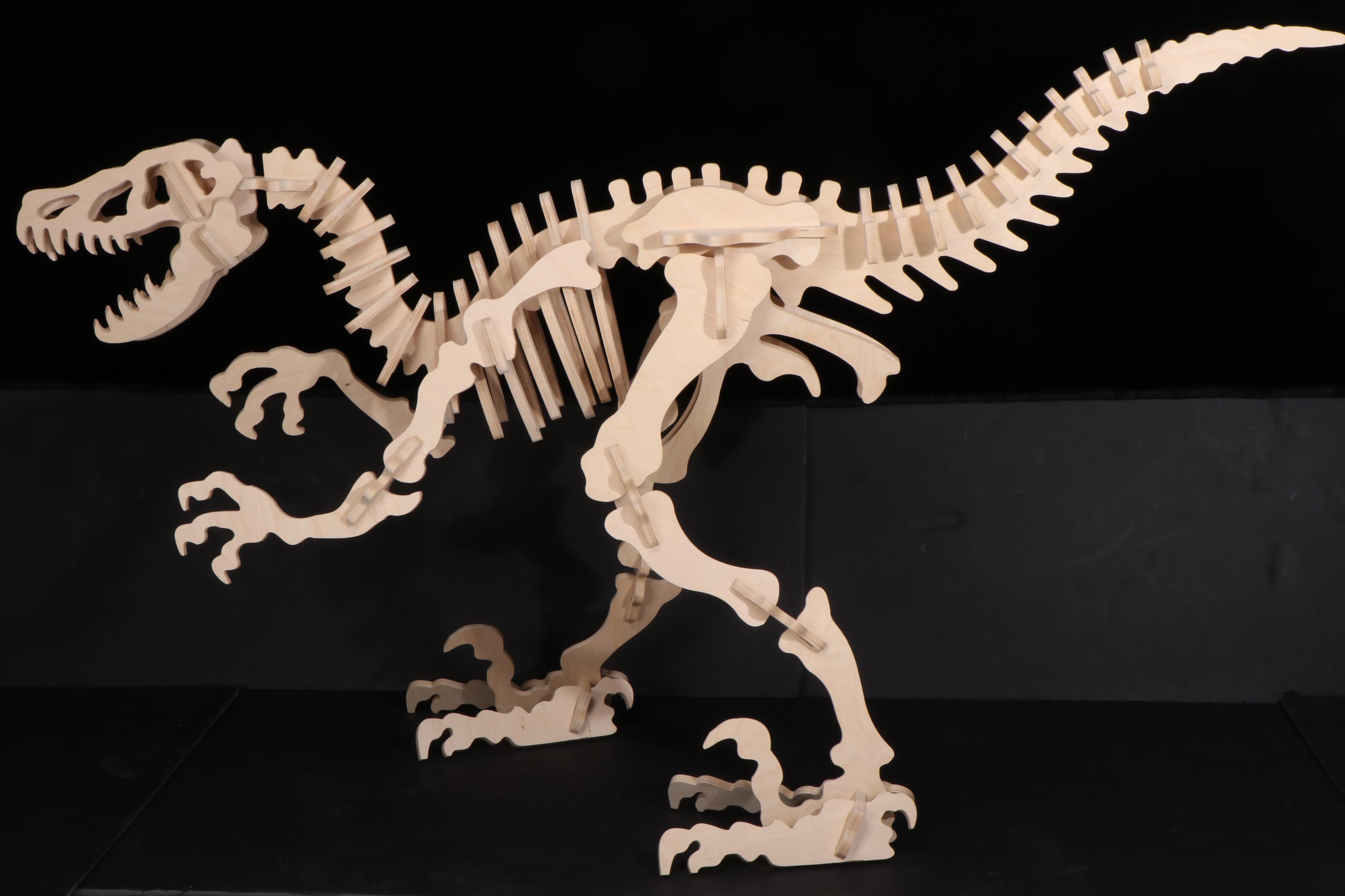 B. C. Bones "Velociraptor" Life Size 3D Plywood Skeleton Model, 1999