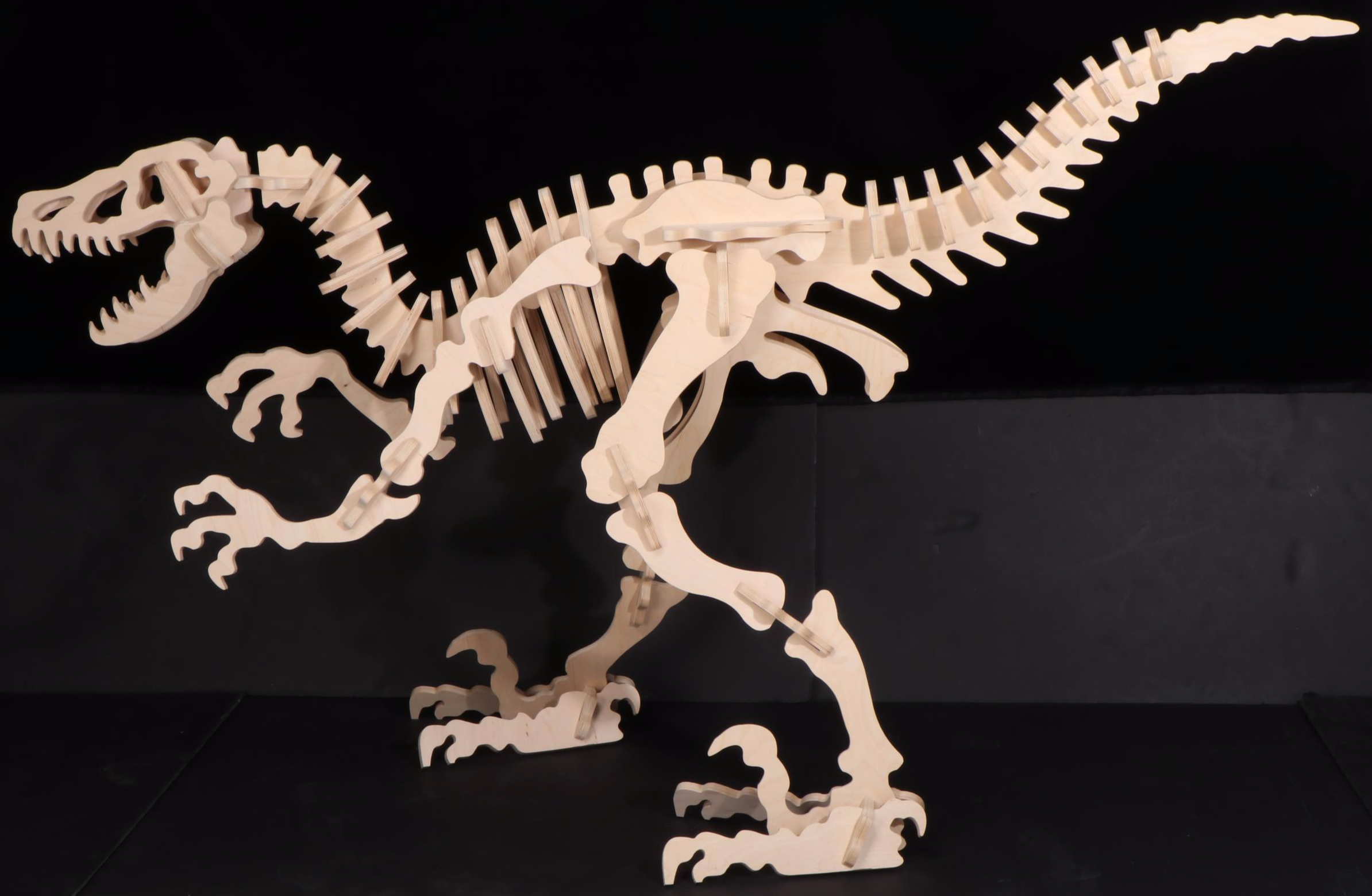 B. C. Bones "Velociraptor" Life Size 3D Plywood Skeleton Model, 1999