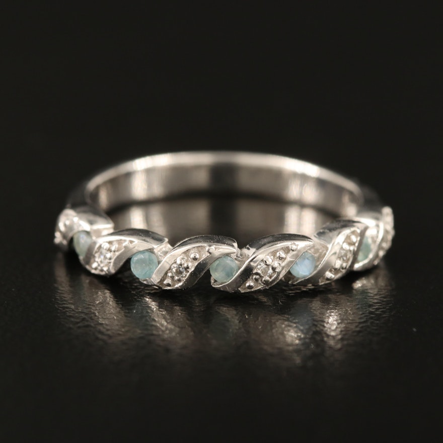 Sterling Alexandrite and White Zircon Band