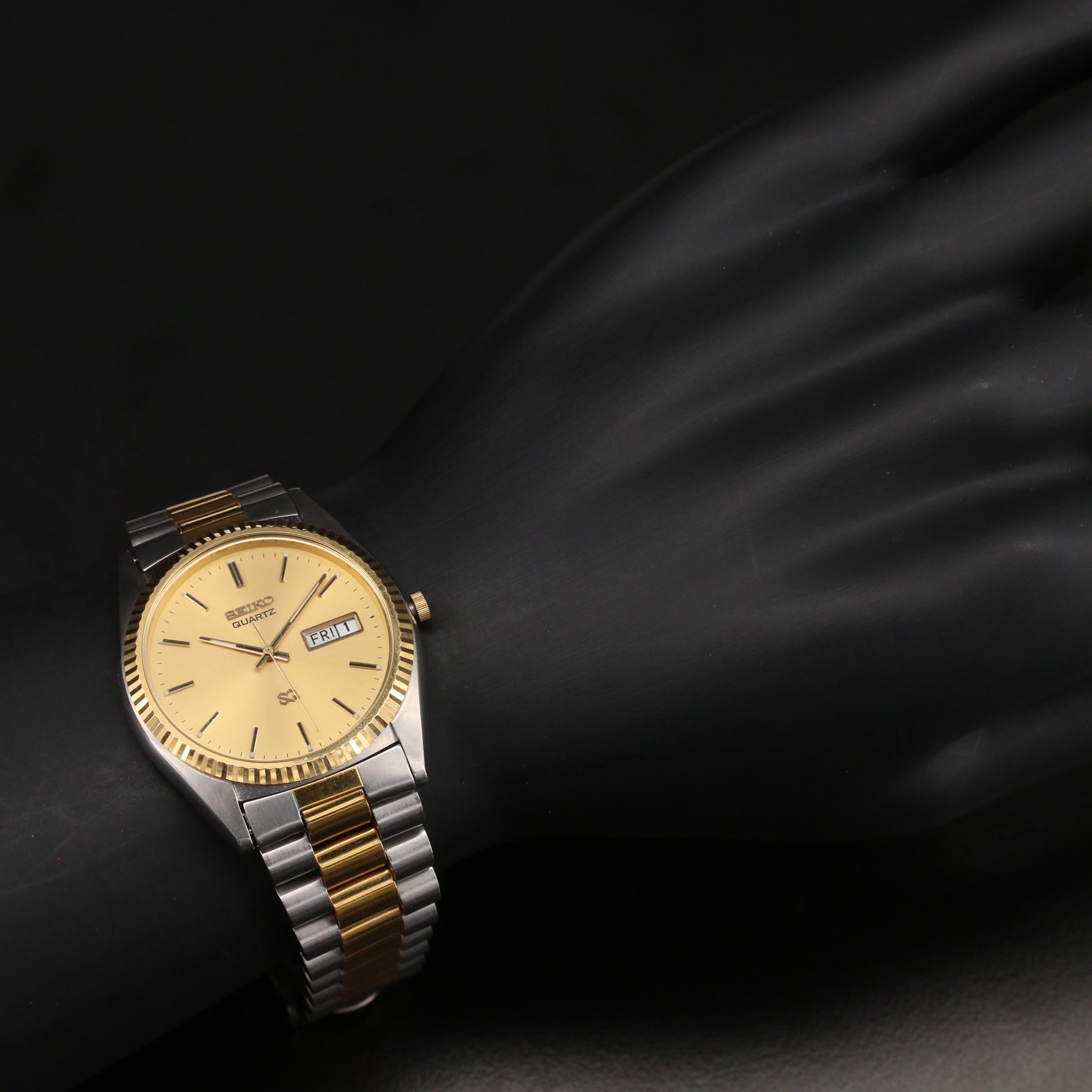 Two Tone Seiko Quartz Day/Date Watch