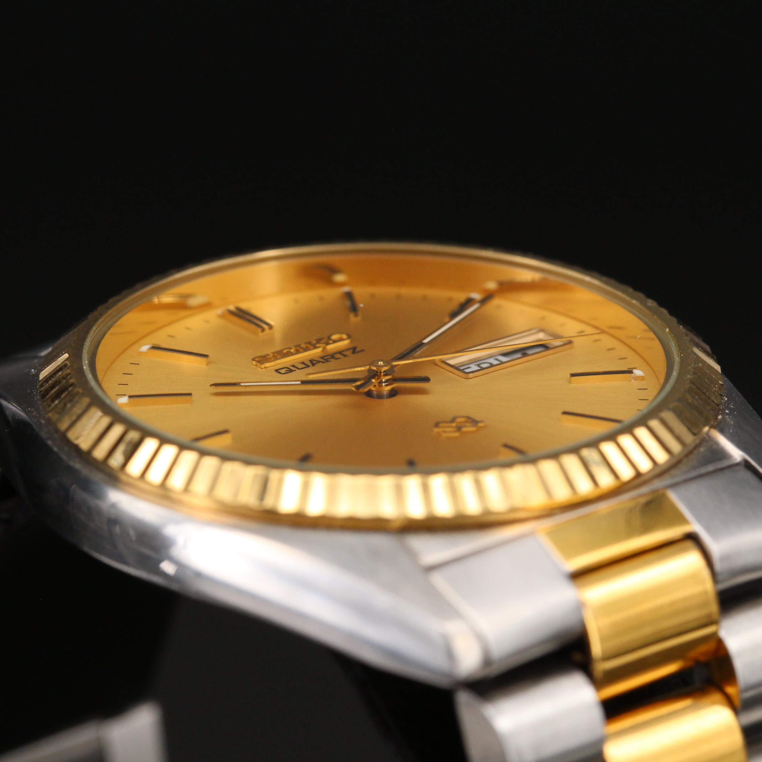 Two Tone Seiko Quartz Day/Date Watch