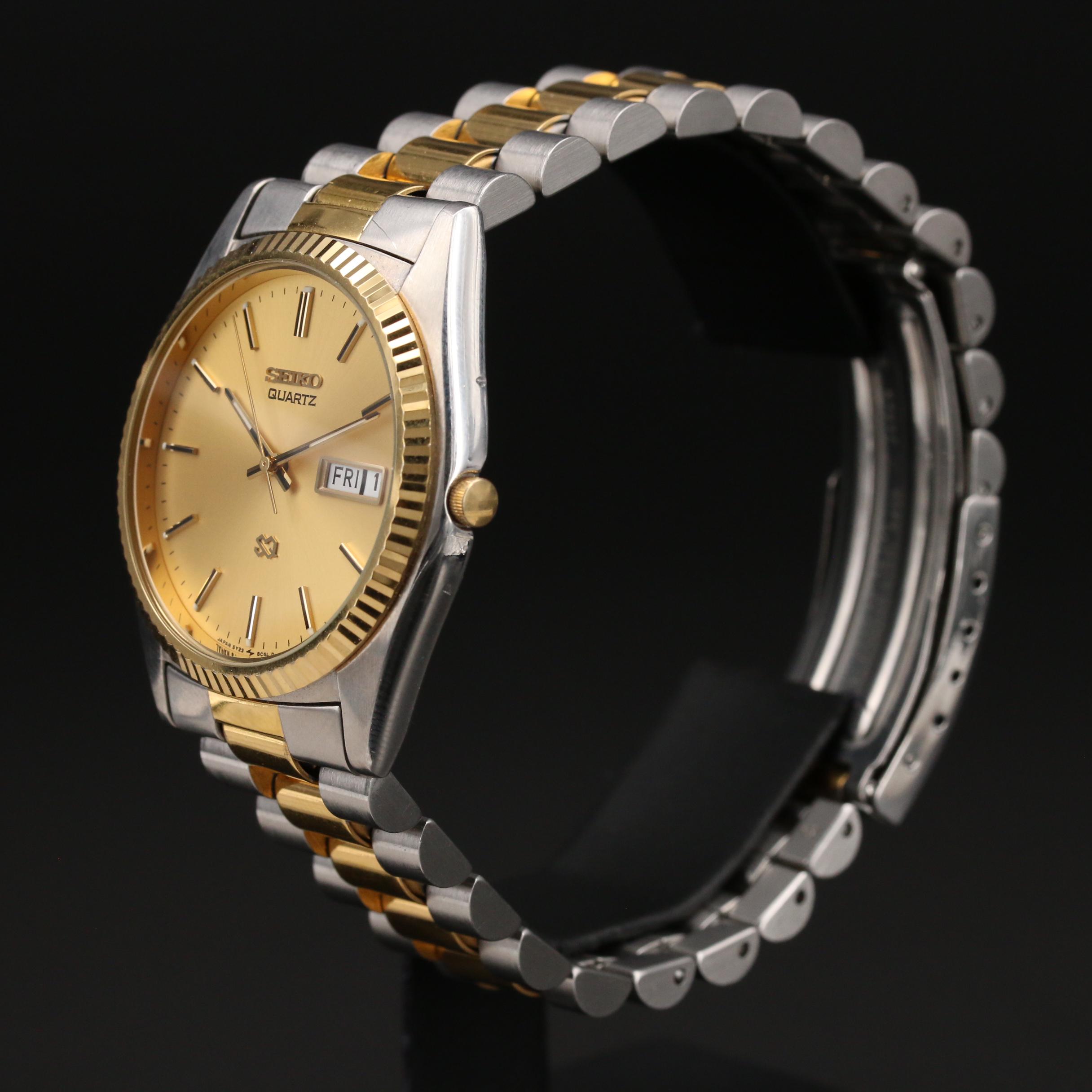 Two Tone Seiko Quartz Day/Date Watch