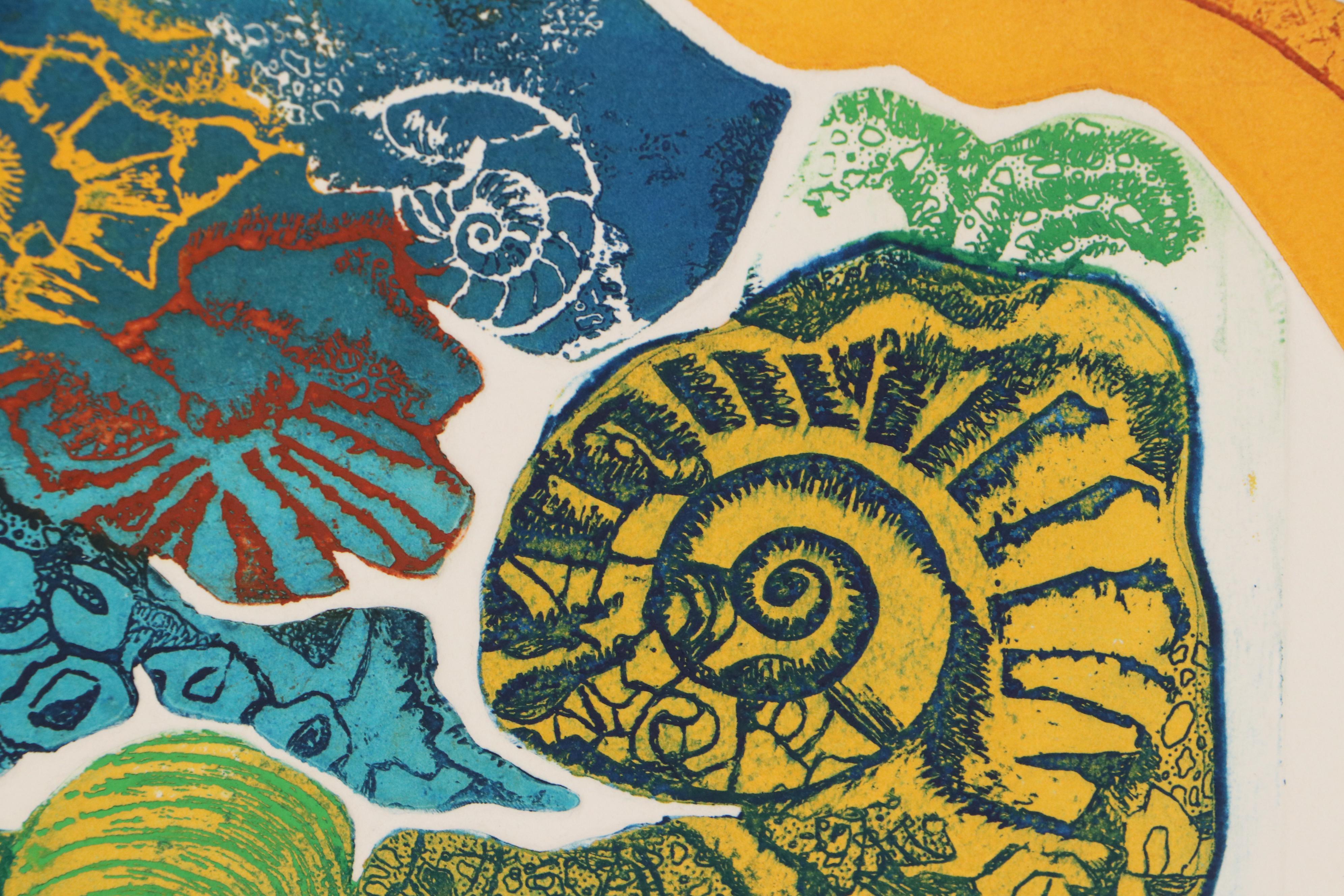 Bernece Berkman-Hunter Color Etching With Aquatint "Land's Edge," 1977