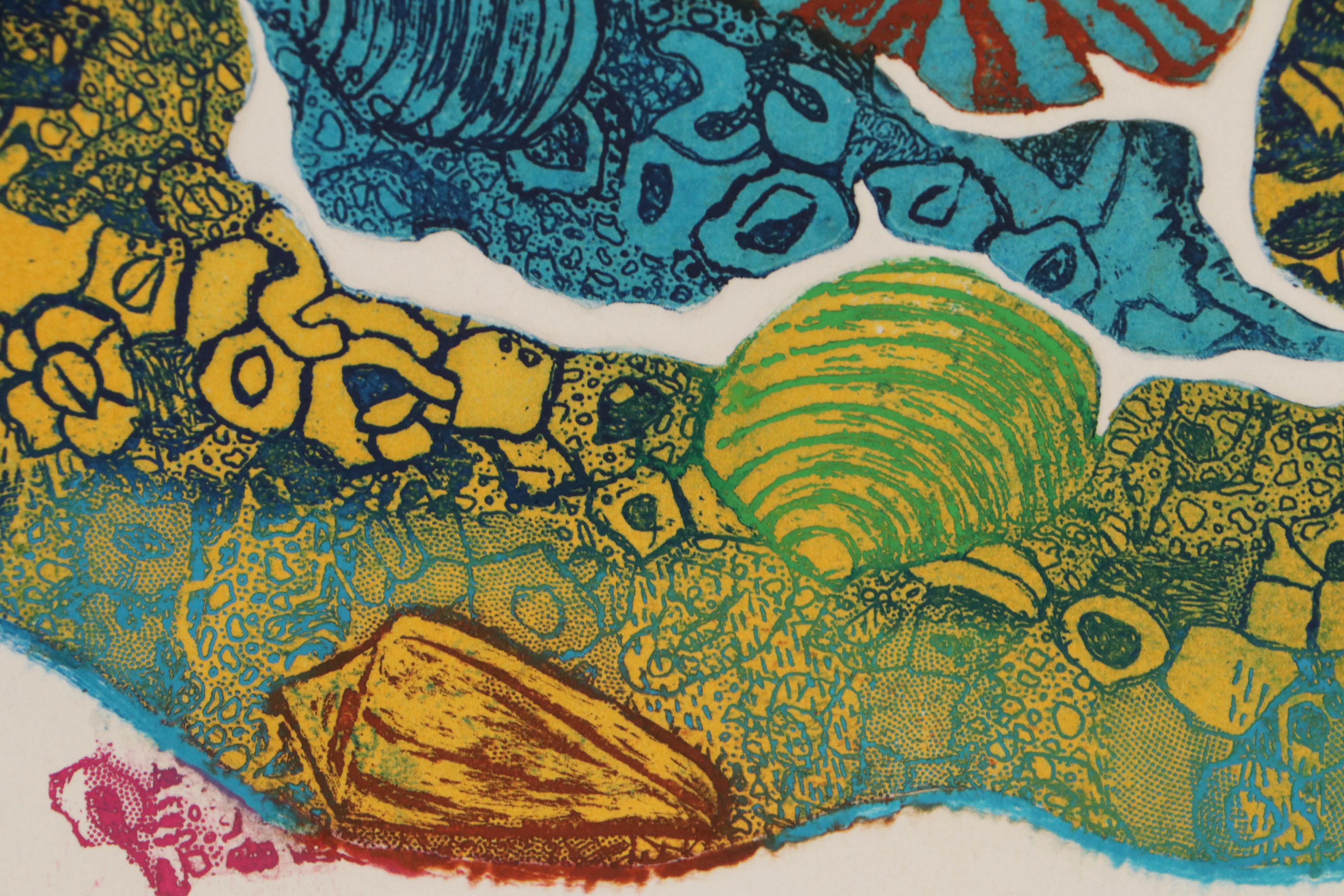 Bernece Berkman-Hunter Color Etching With Aquatint "Land's Edge," 1977