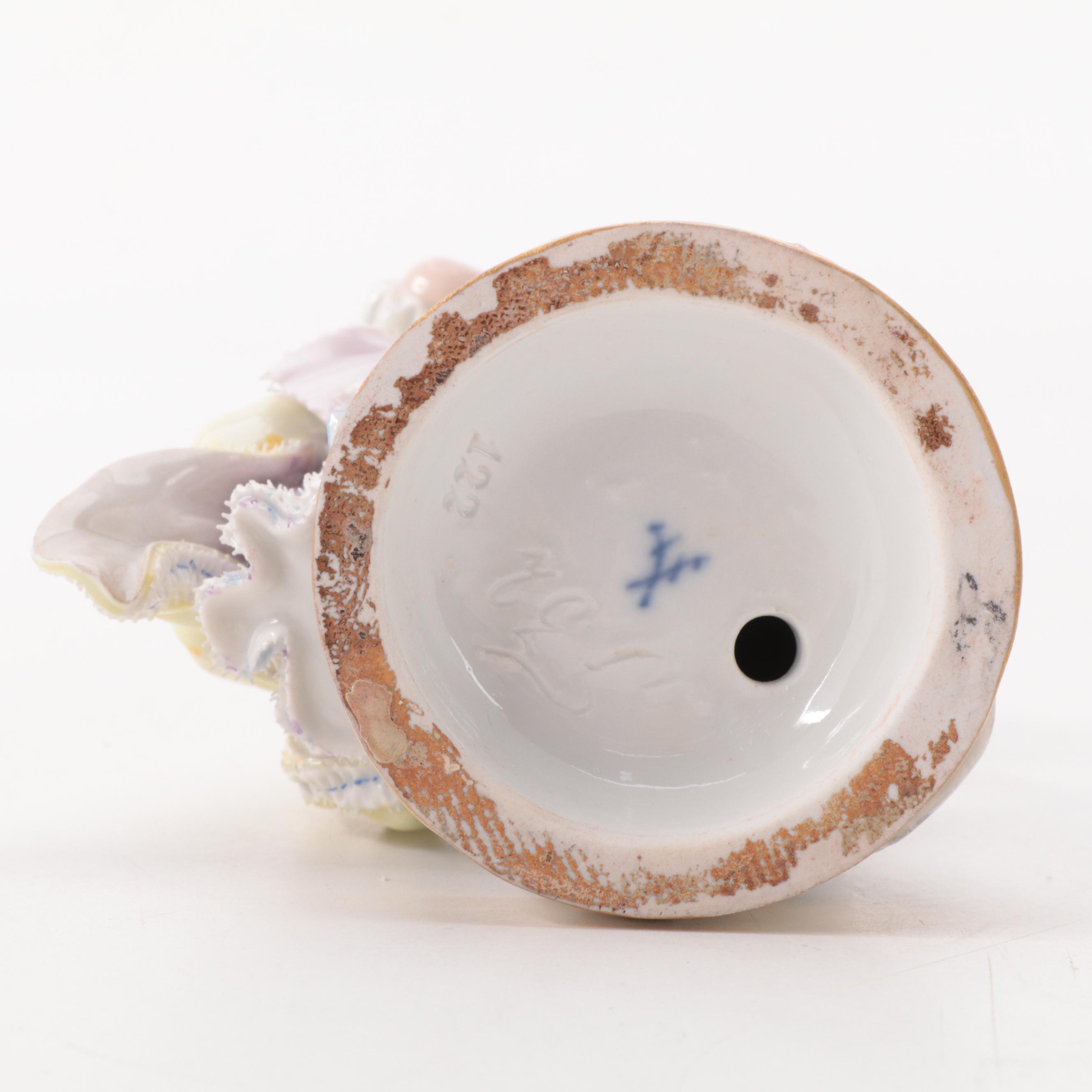 Meissen Girl Aiming Arrow and Other Porcelain Dresden Style Figurines