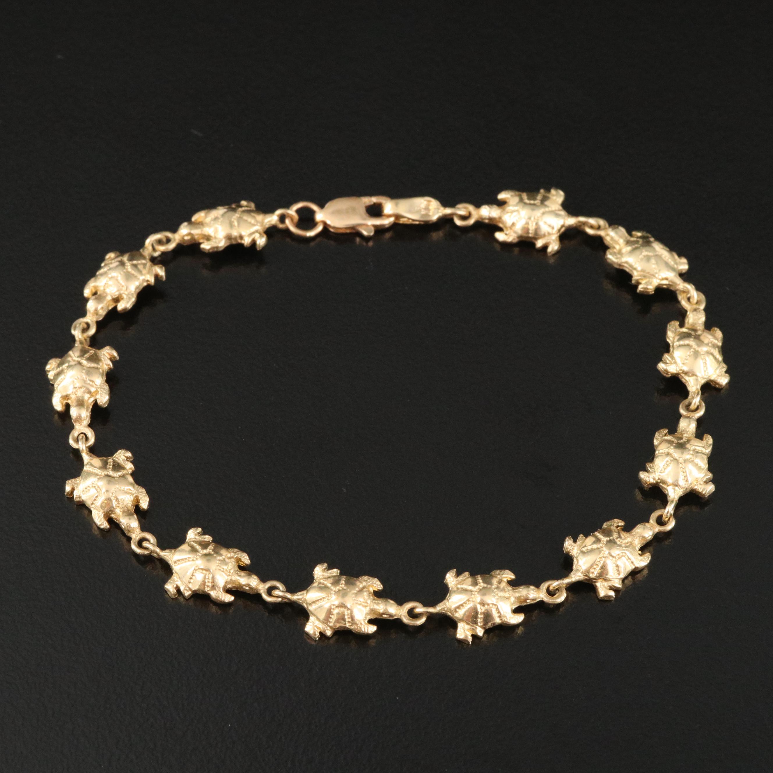 14K Turtle Link Bracelet