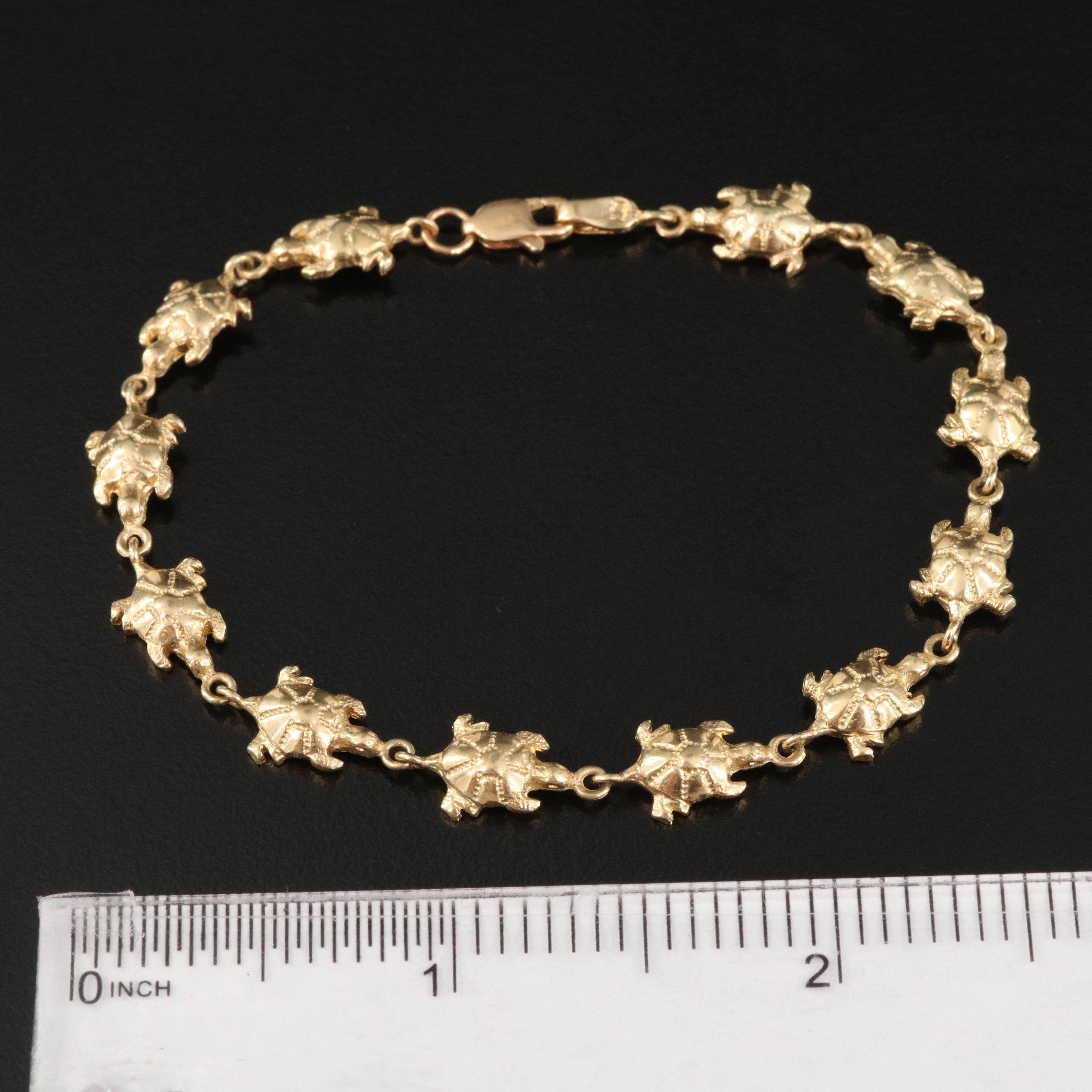 14K Turtle Link Bracelet
