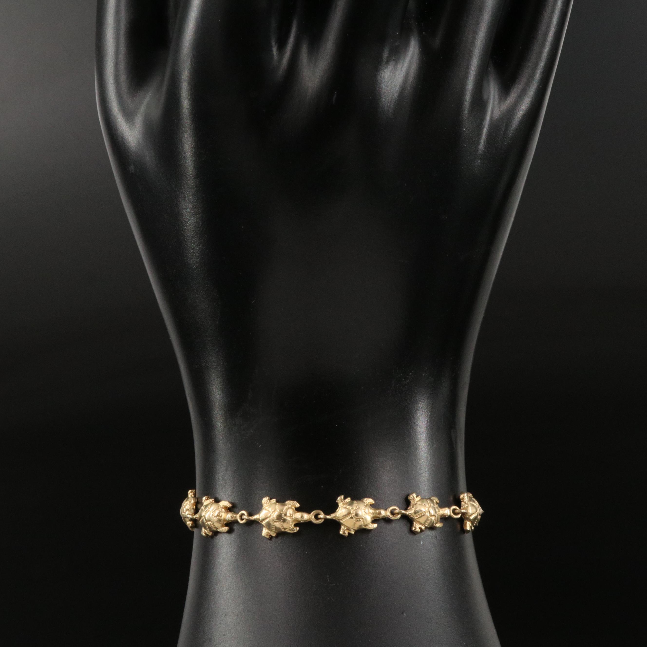 14K Turtle Link Bracelet