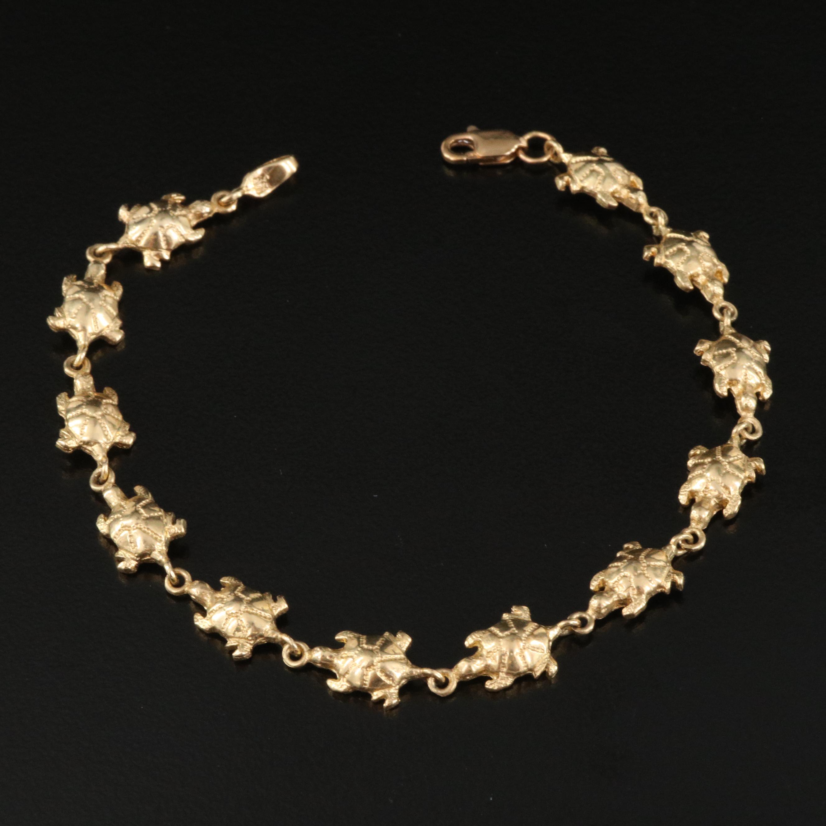 14K Turtle Link Bracelet