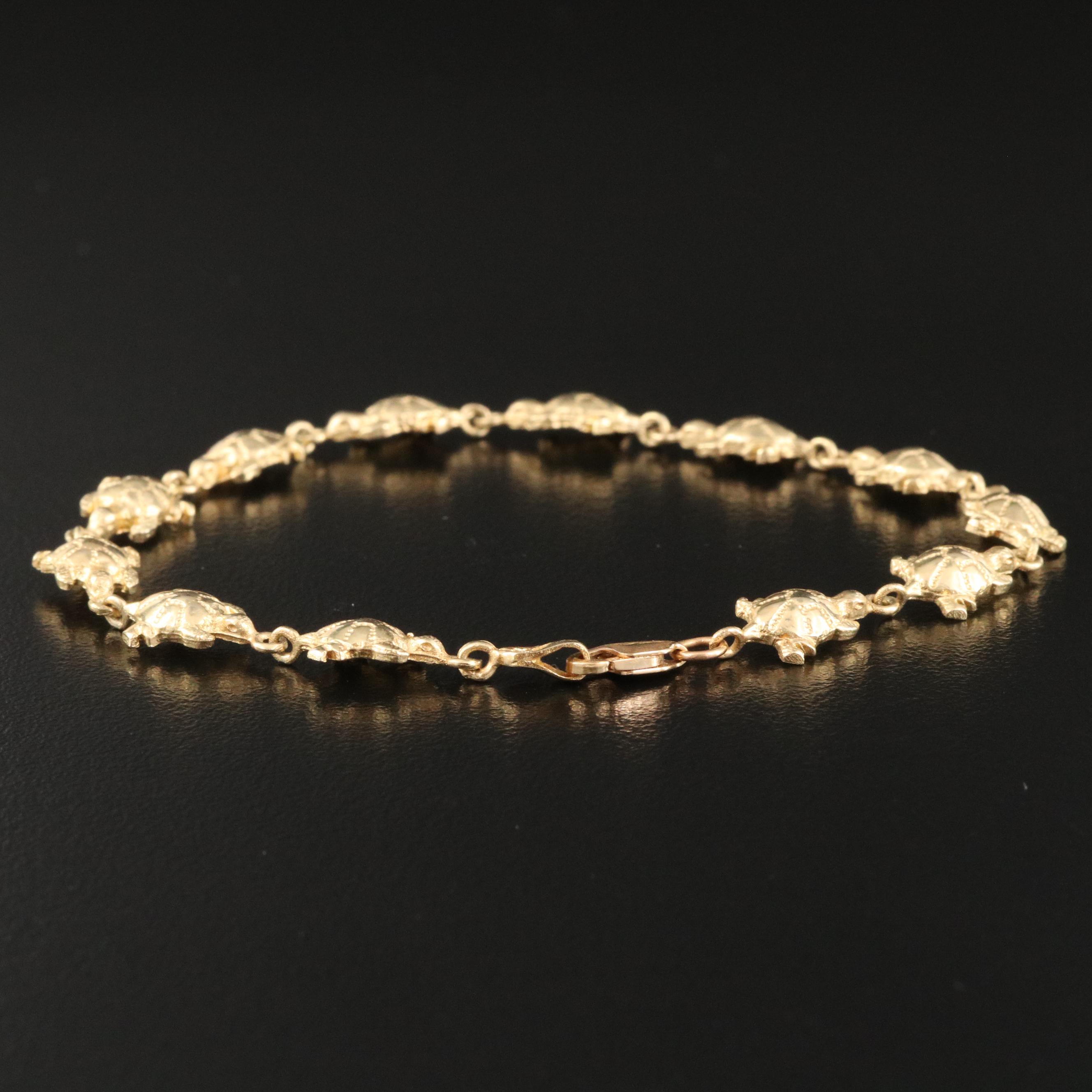 14K Turtle Link Bracelet