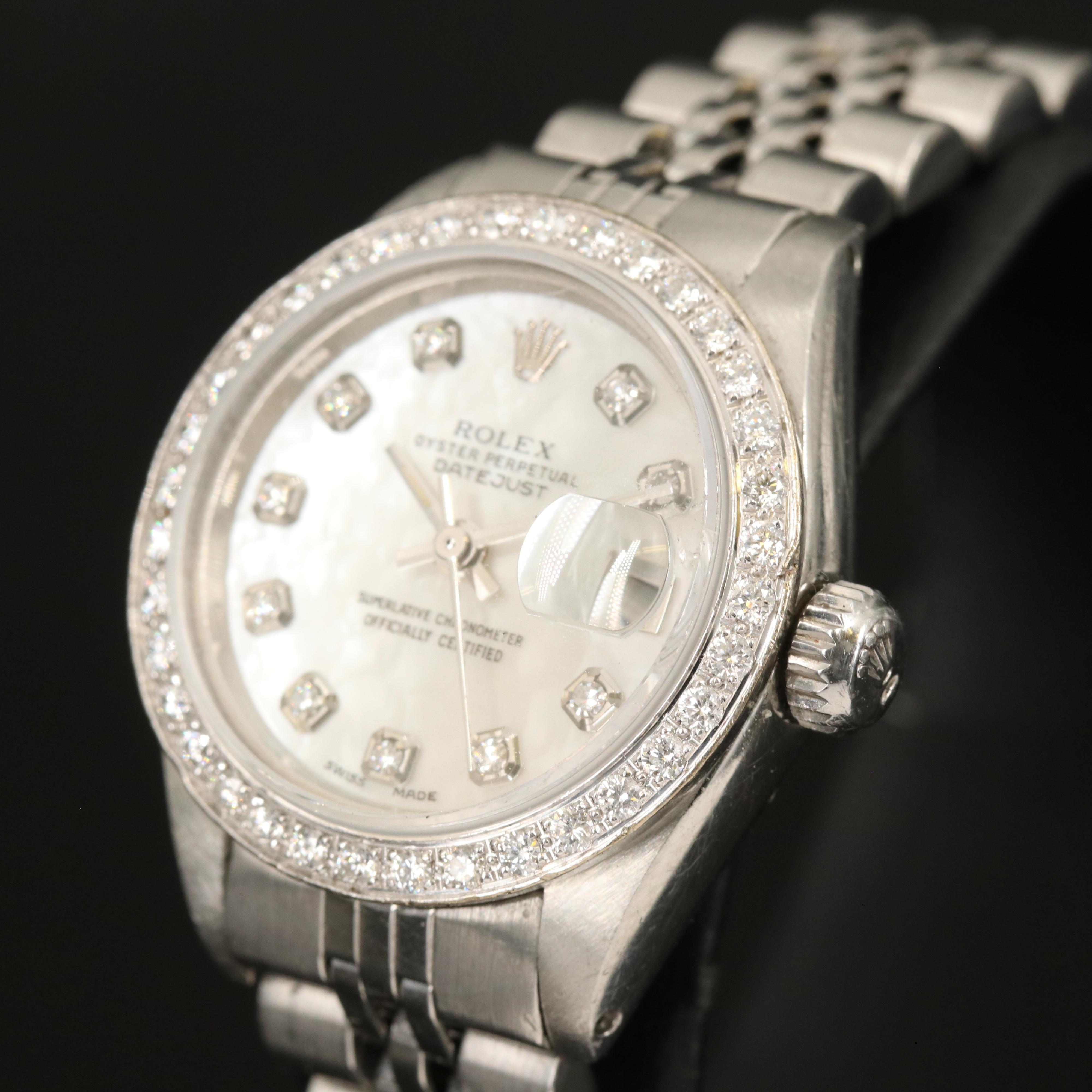 1978 Rolex Datejust Diamond Dial and Bezel Stainless Steel and 14K Watch