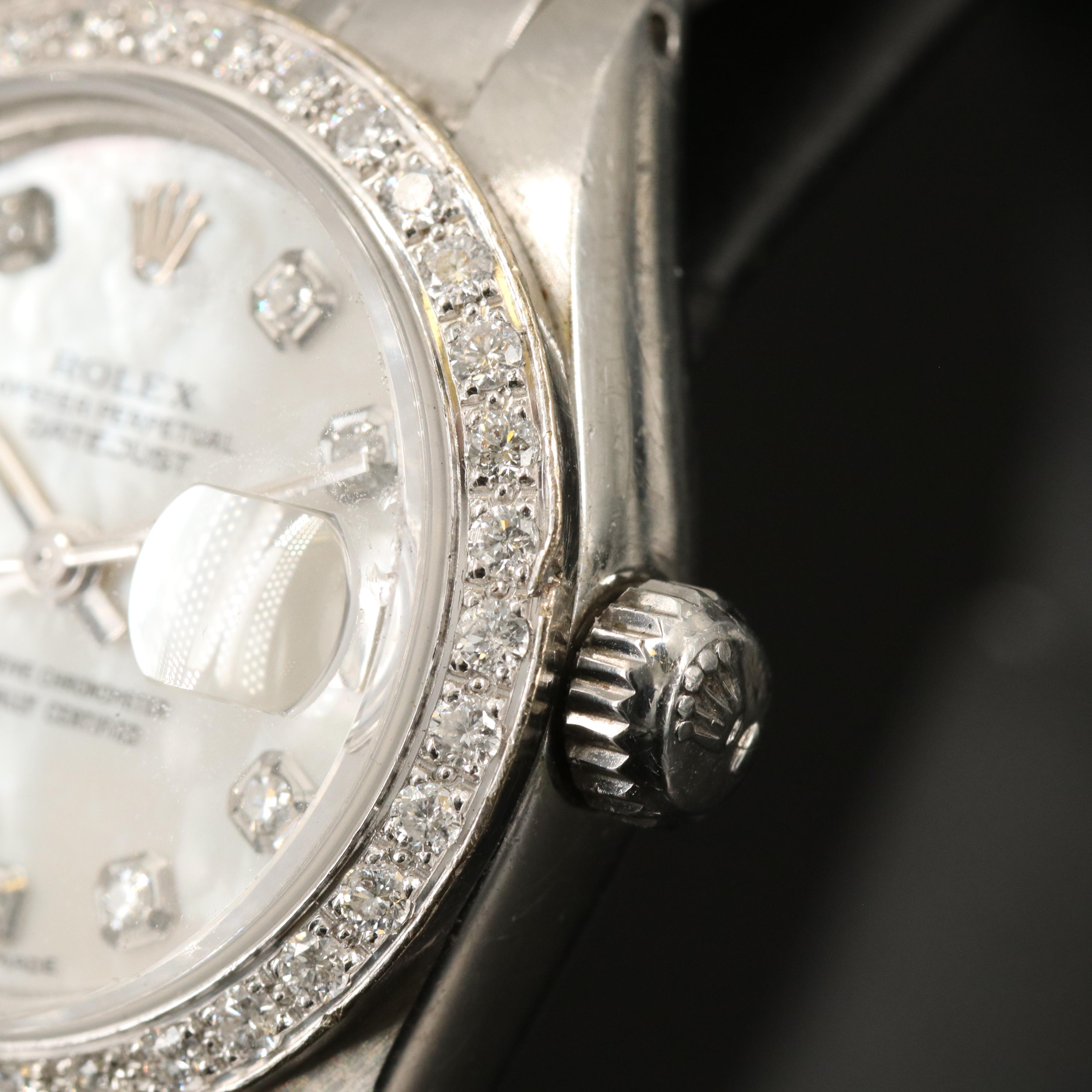 1978 Rolex Datejust Diamond Dial and Bezel Stainless Steel and 14K Watch