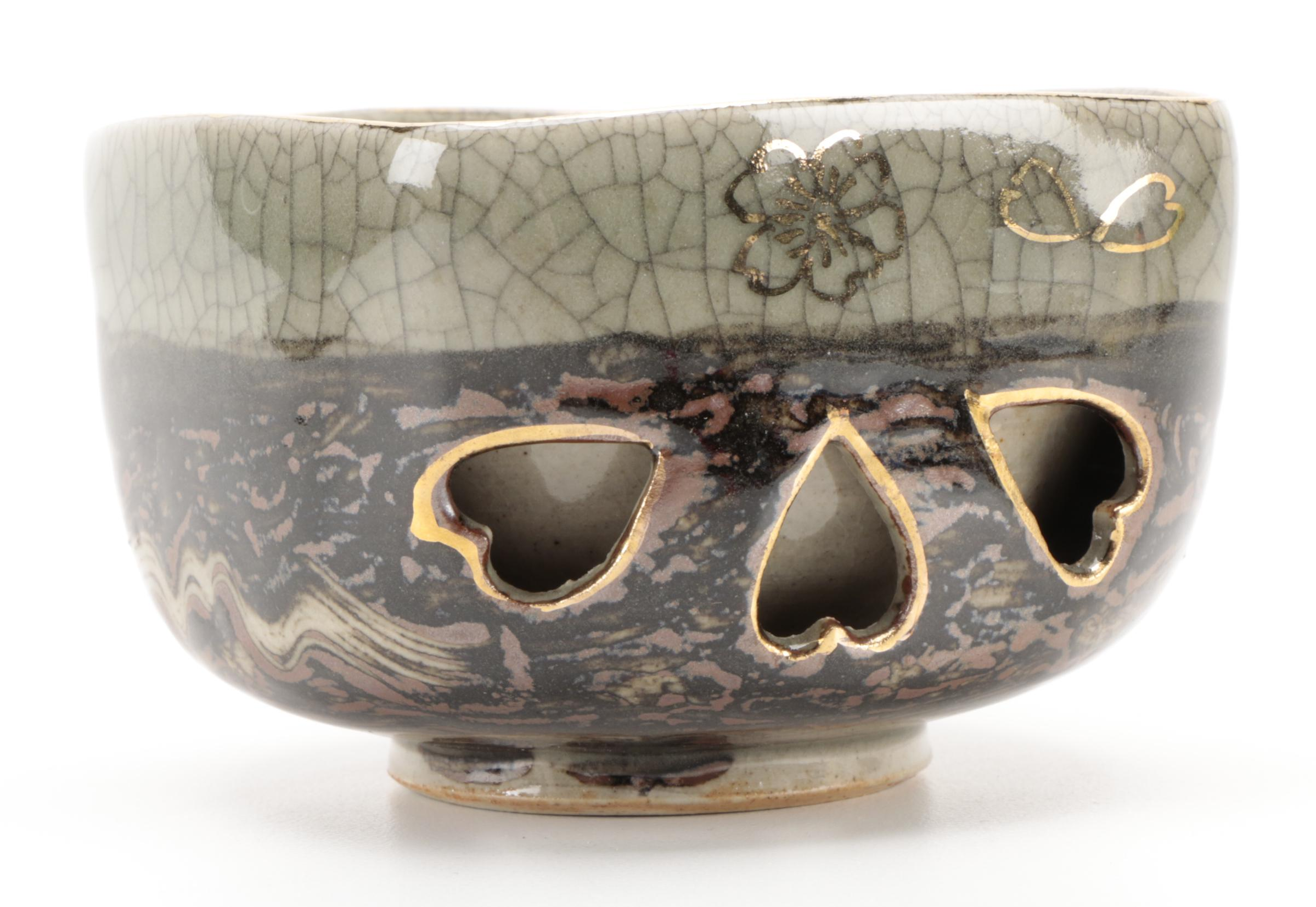 Obori Soma Ware Sacred Horse Stoneware Tea Pot, Cups, and Bowls