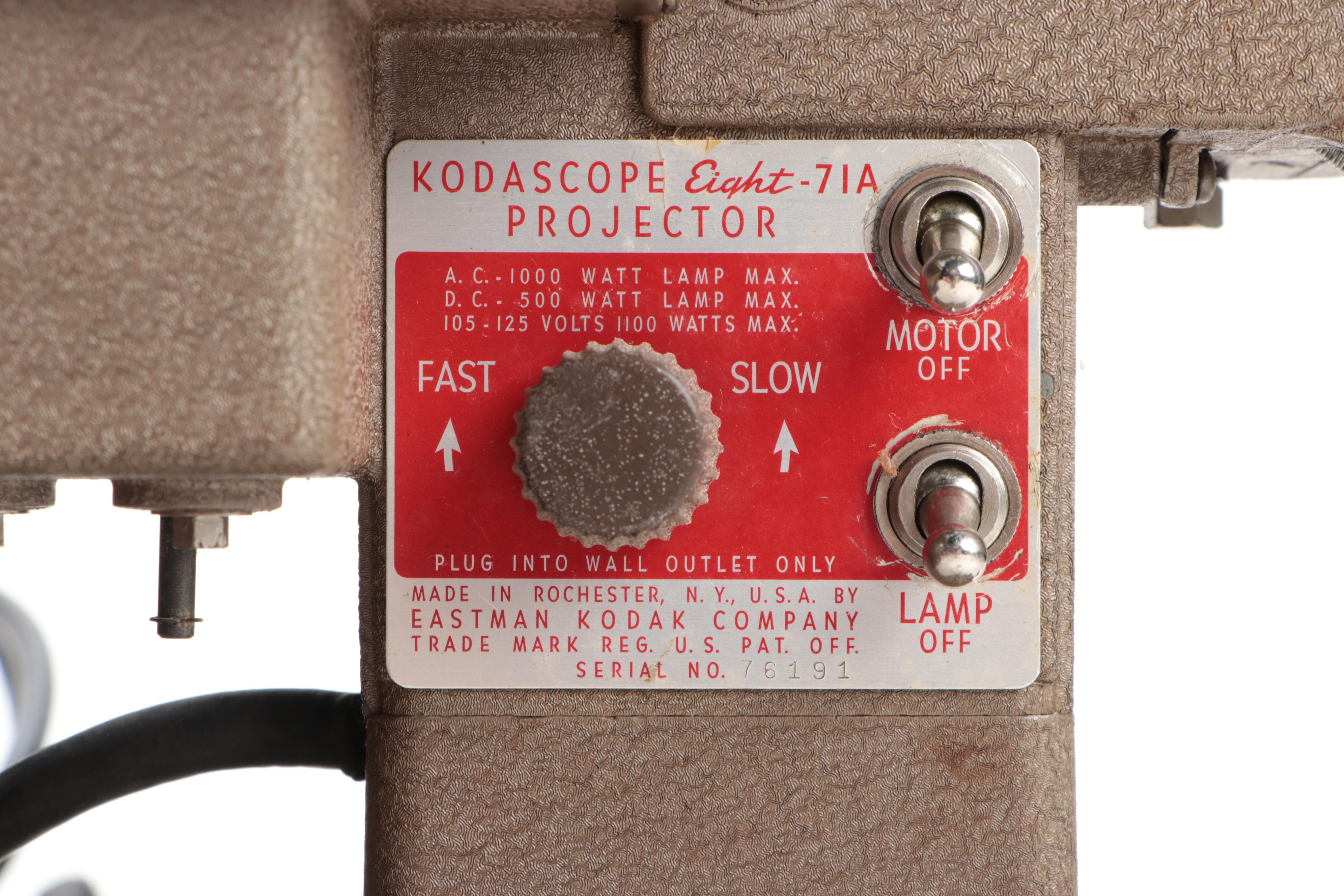 Kodak Kodascope Eight-71A 8mm Film Projector with Case, 1930s