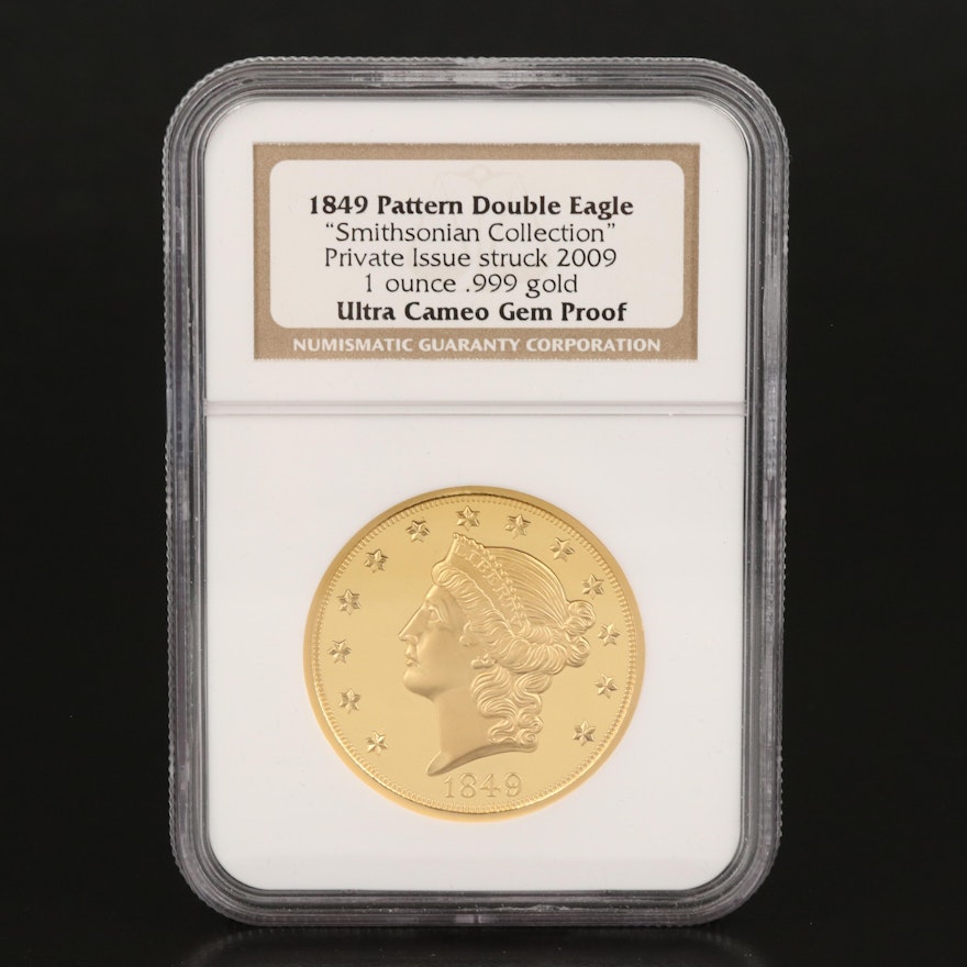 2009 Private Issue "1849 Pattern Double Eagle" Smithsonian Collection Gold Coin