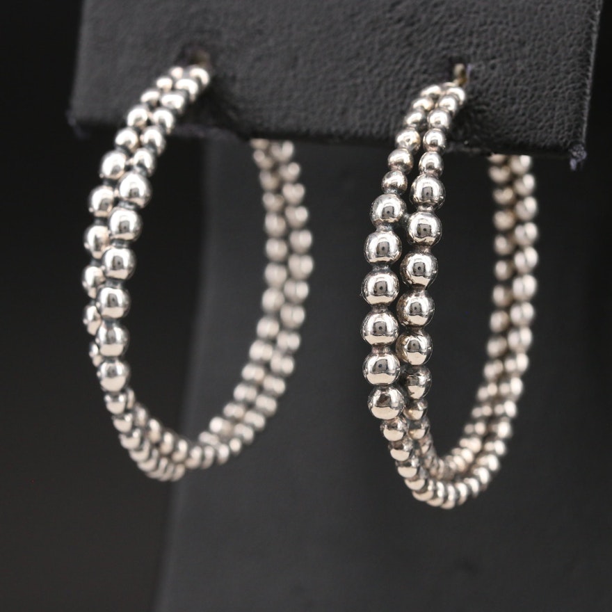 Michael Dawkins Sterling Crossover Hoop Earrings