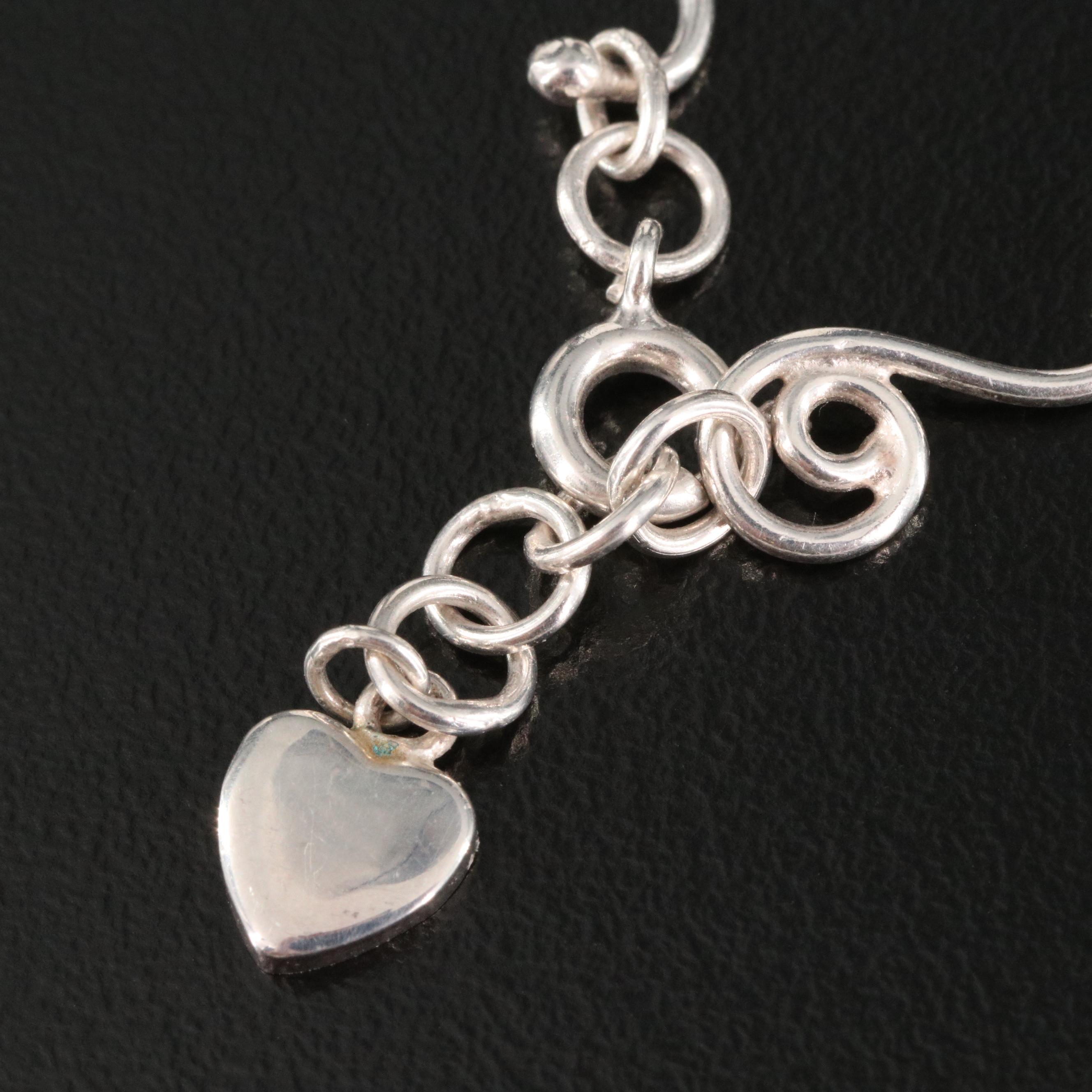 Sterling Silver Fancy Link Bracelets and Anklet