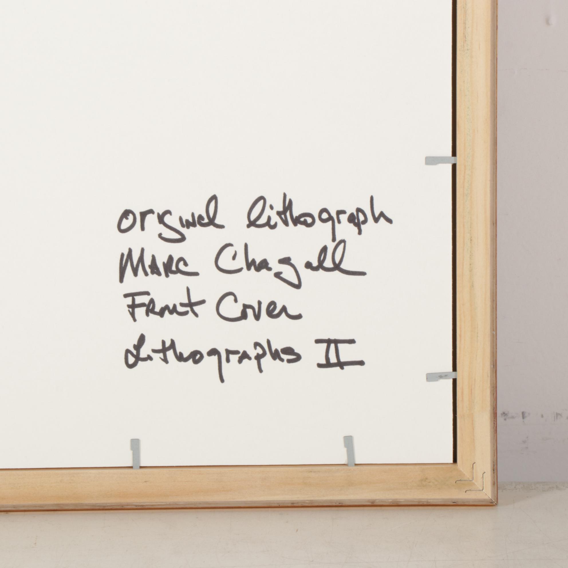 Marc Chagall Color Lithograph Cover From "Chagall Lithograph II," 1963