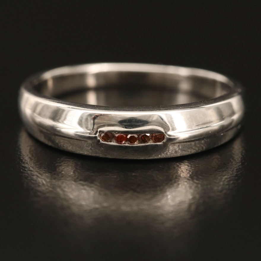 Sterling Silver Five Stone Diamond Band