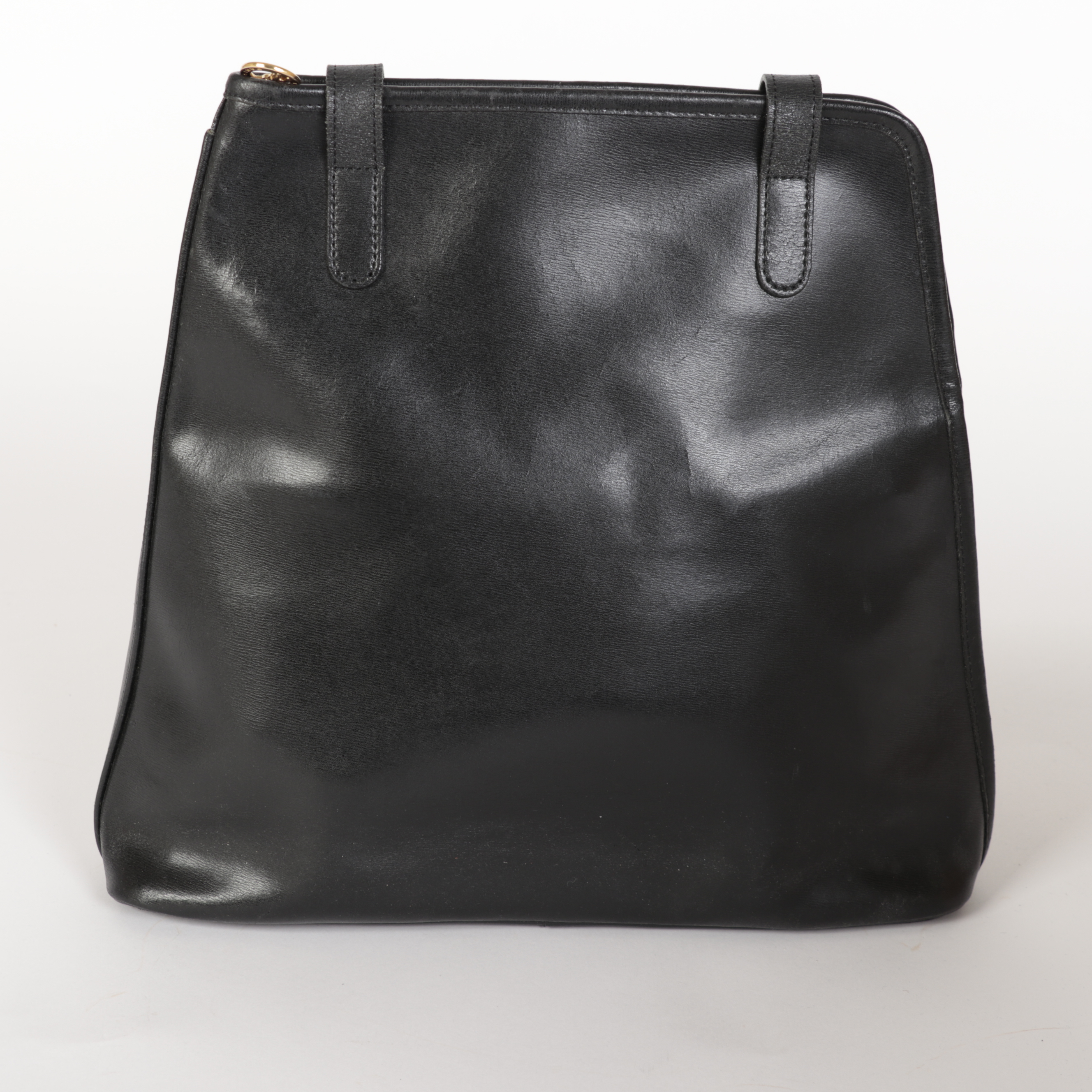Longchamp Zip-Around Shoulder Bag in Black Leather