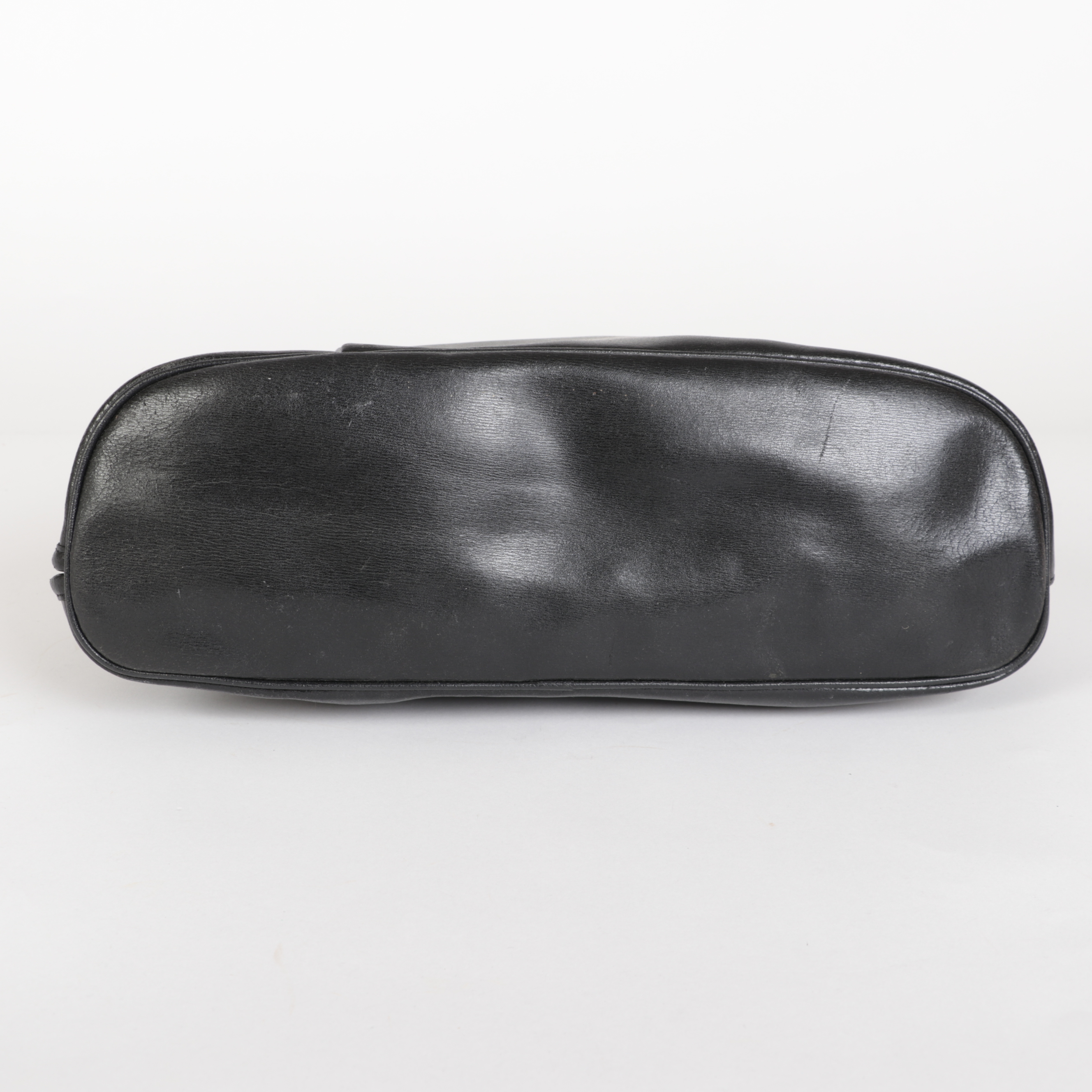 Longchamp Zip-Around Shoulder Bag in Black Leather