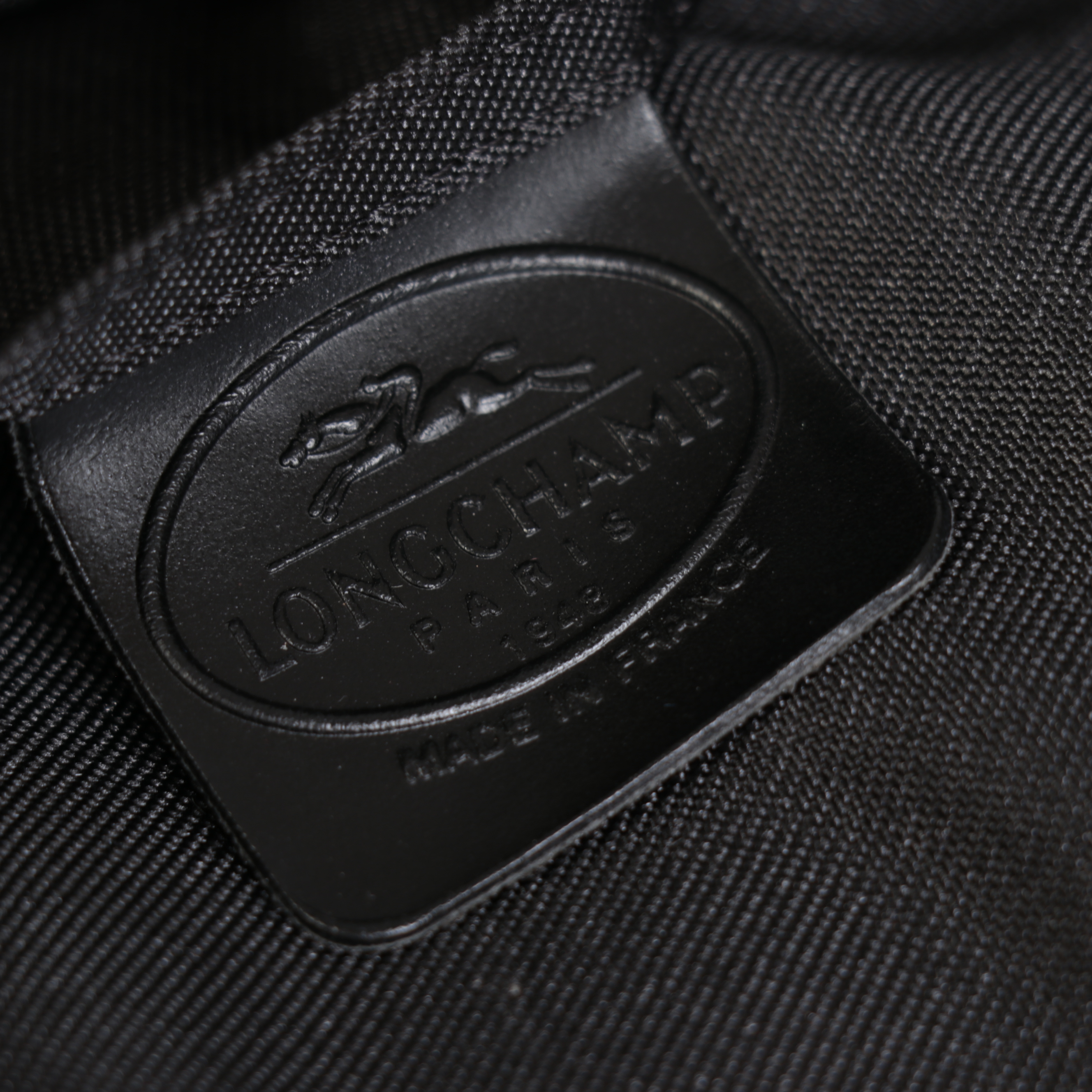 Longchamp Zip-Around Shoulder Bag in Black Leather