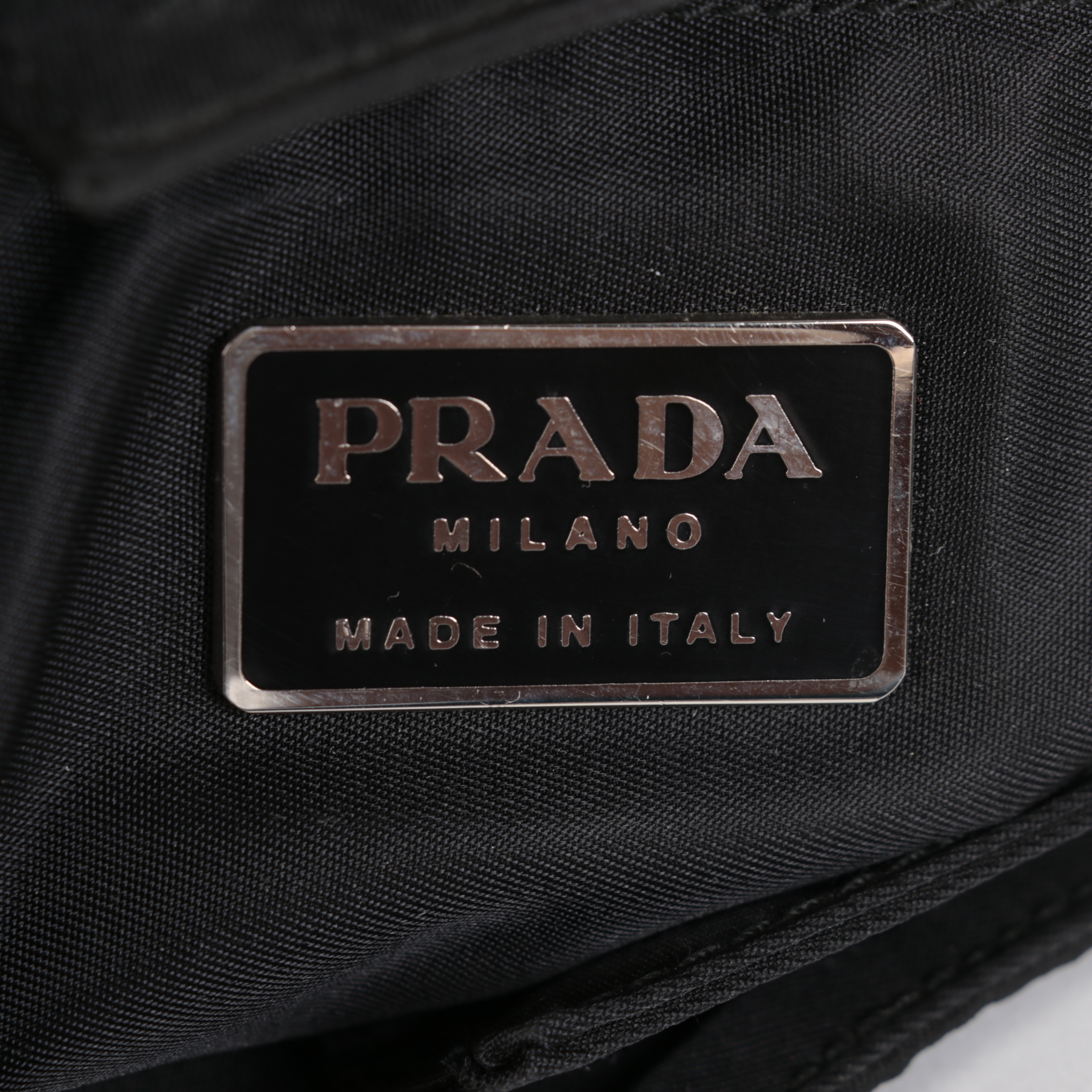 Prada Shoulder Bag in Black Tessuto Nylon with Transparent Handles