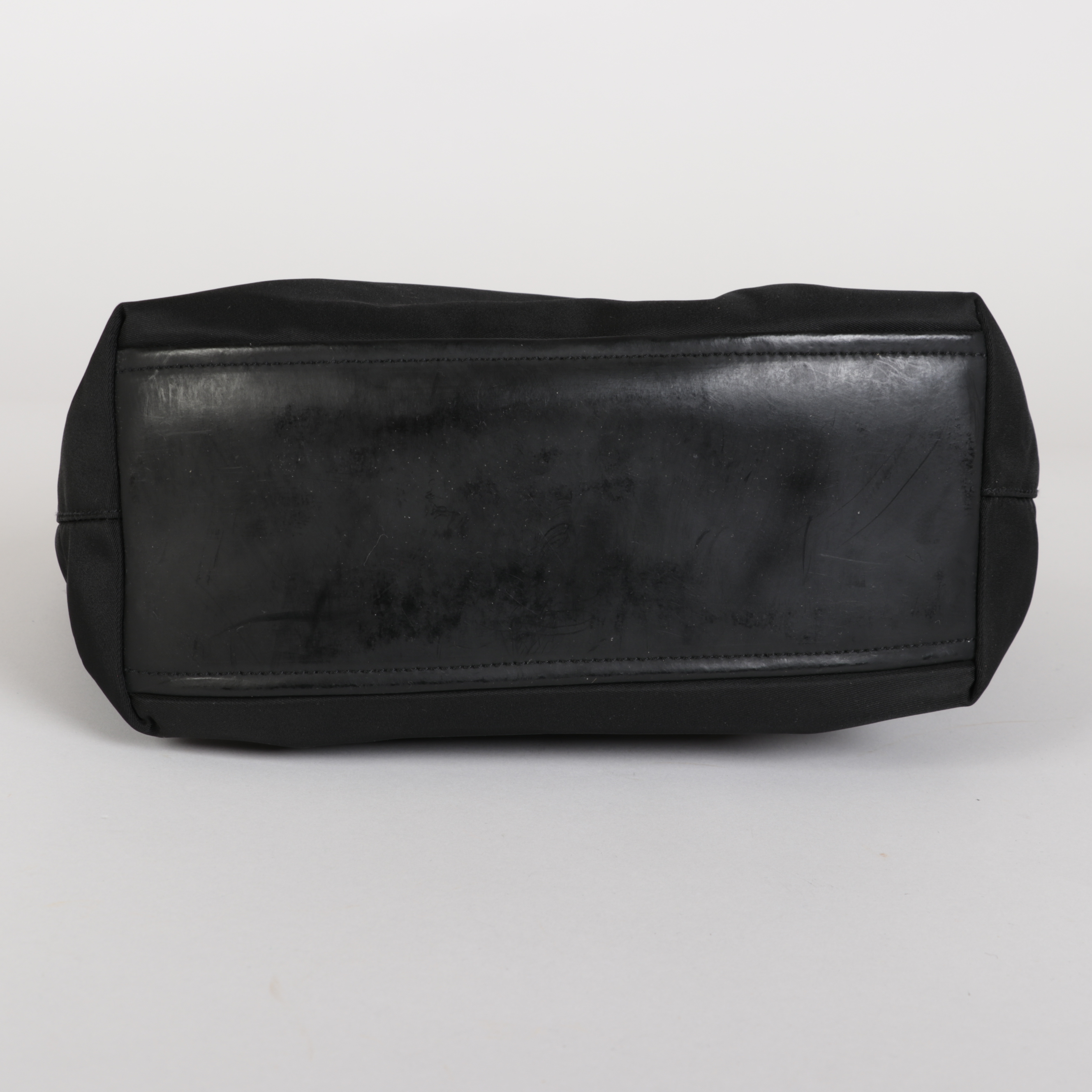 Prada Shoulder Tote in Black Nylon Tessuto and Smooth Black Leather