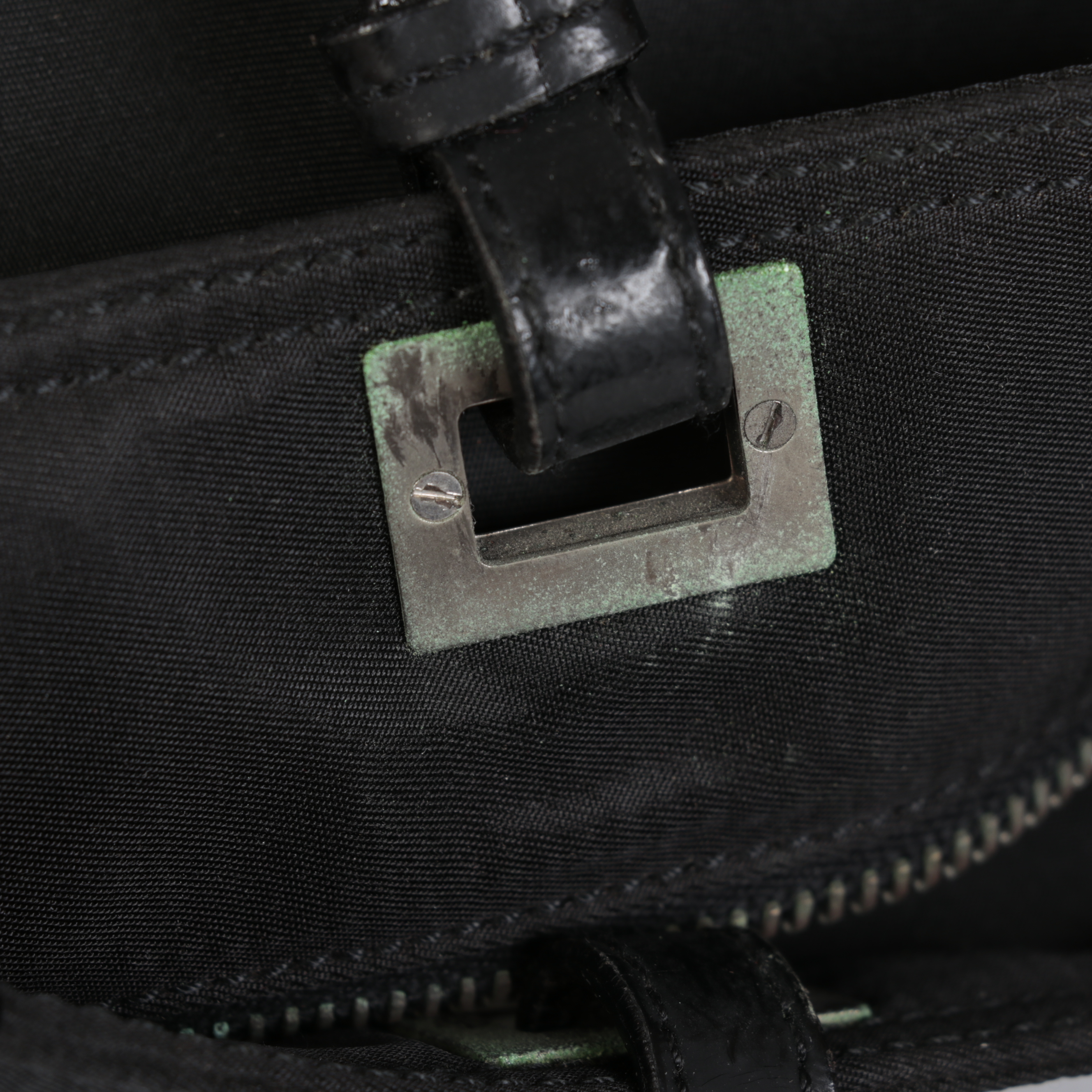 Prada Shoulder Tote in Black Nylon Tessuto and Smooth Black Leather