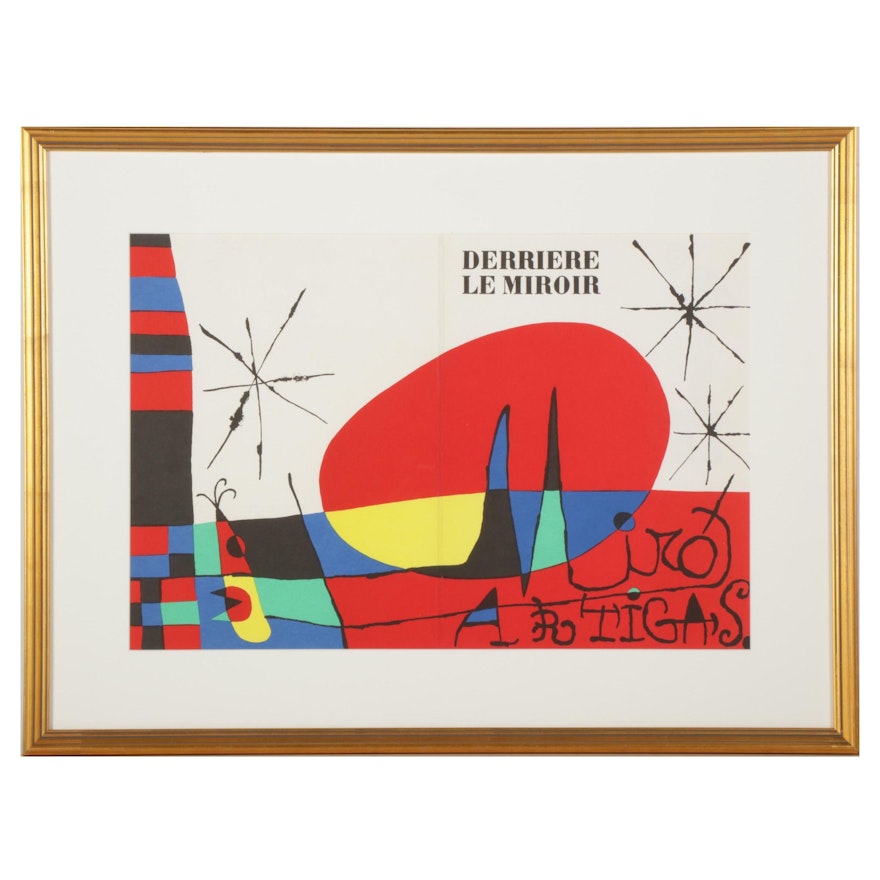 Joan Miró Color Lithograph Cover for "Derrière le Miroir," 1956