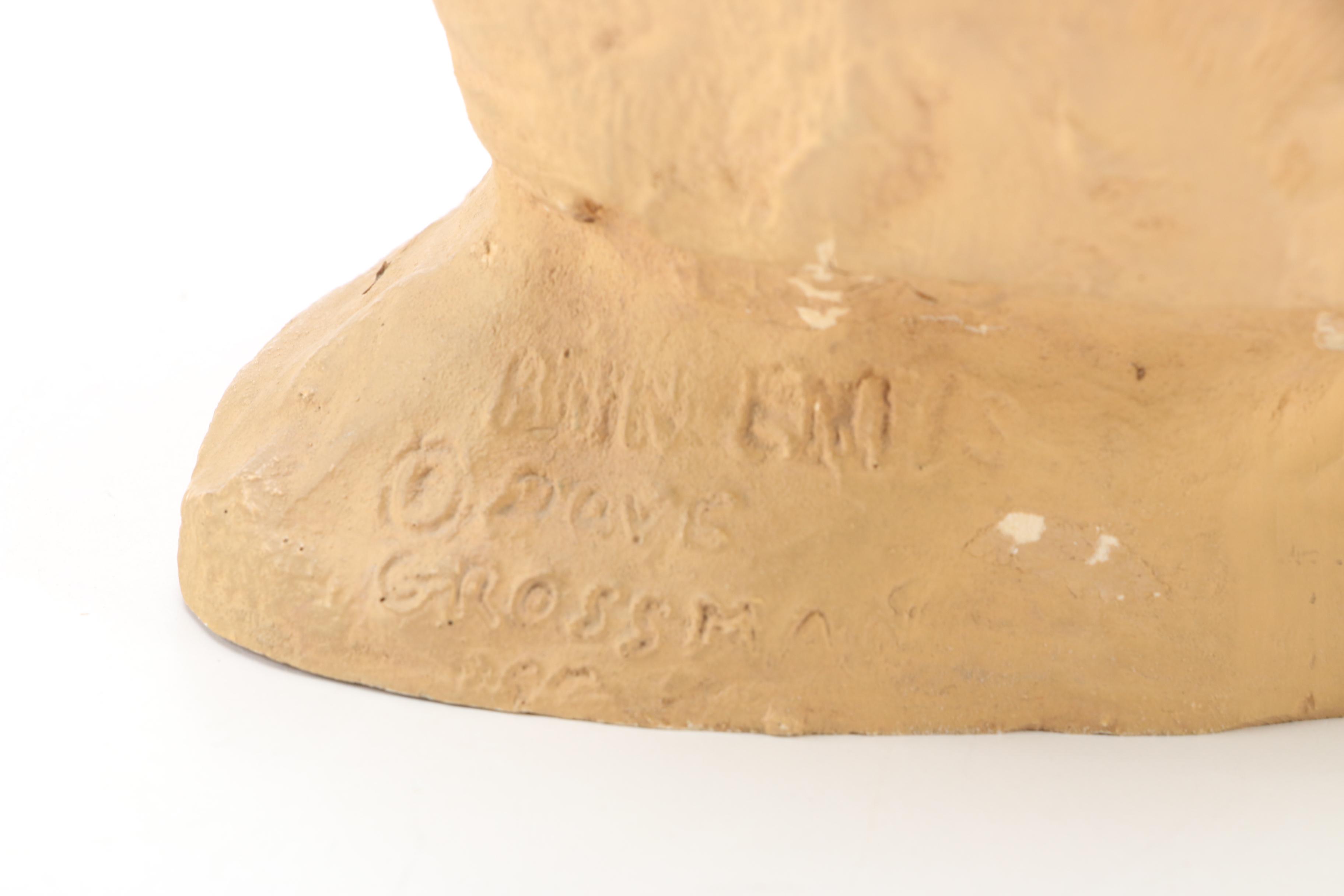 Ann Entis Terracotta Angel Figure with Cast Resin Bust, Late 20th Century