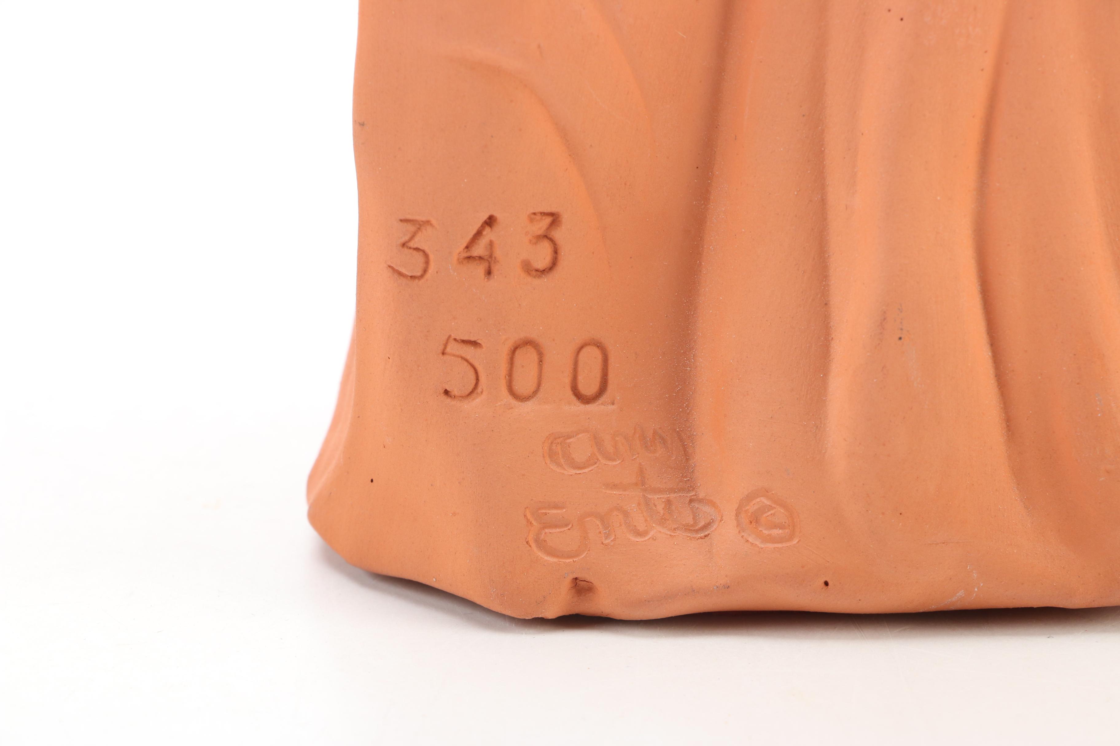 Ann Entis Terracotta Angel Figure with Cast Resin Bust, Late 20th Century